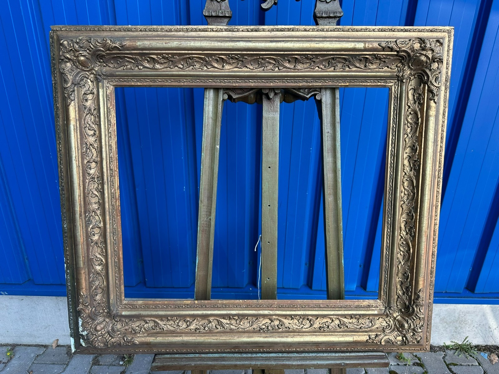 ANTIKER BILDERRAHMEN RAHMEN FÜR GEMÄLDE 91x79x7cm FALZ 66,5x54,3cm