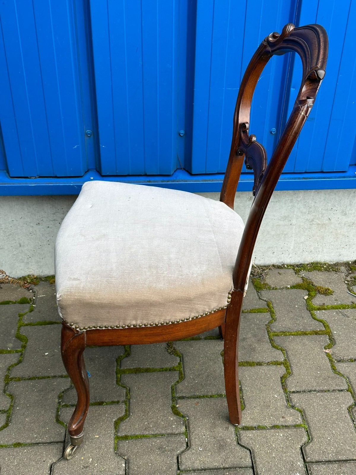 ANTIKER STUHL UM 1870 ENGLAND MAHAGONI GESTELL – Bild 13