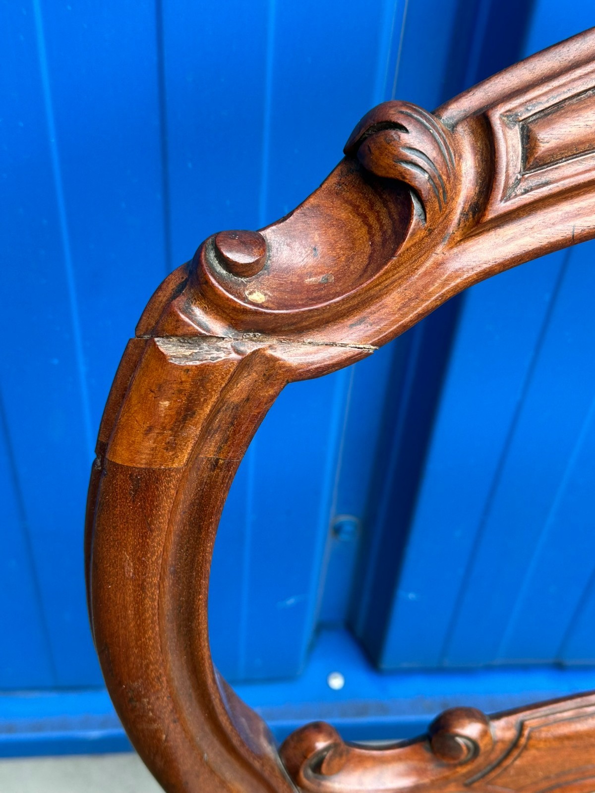 ANTIKER STUHL UM 1870 ENGLAND MAHAGONI GESTELL – Bild 4