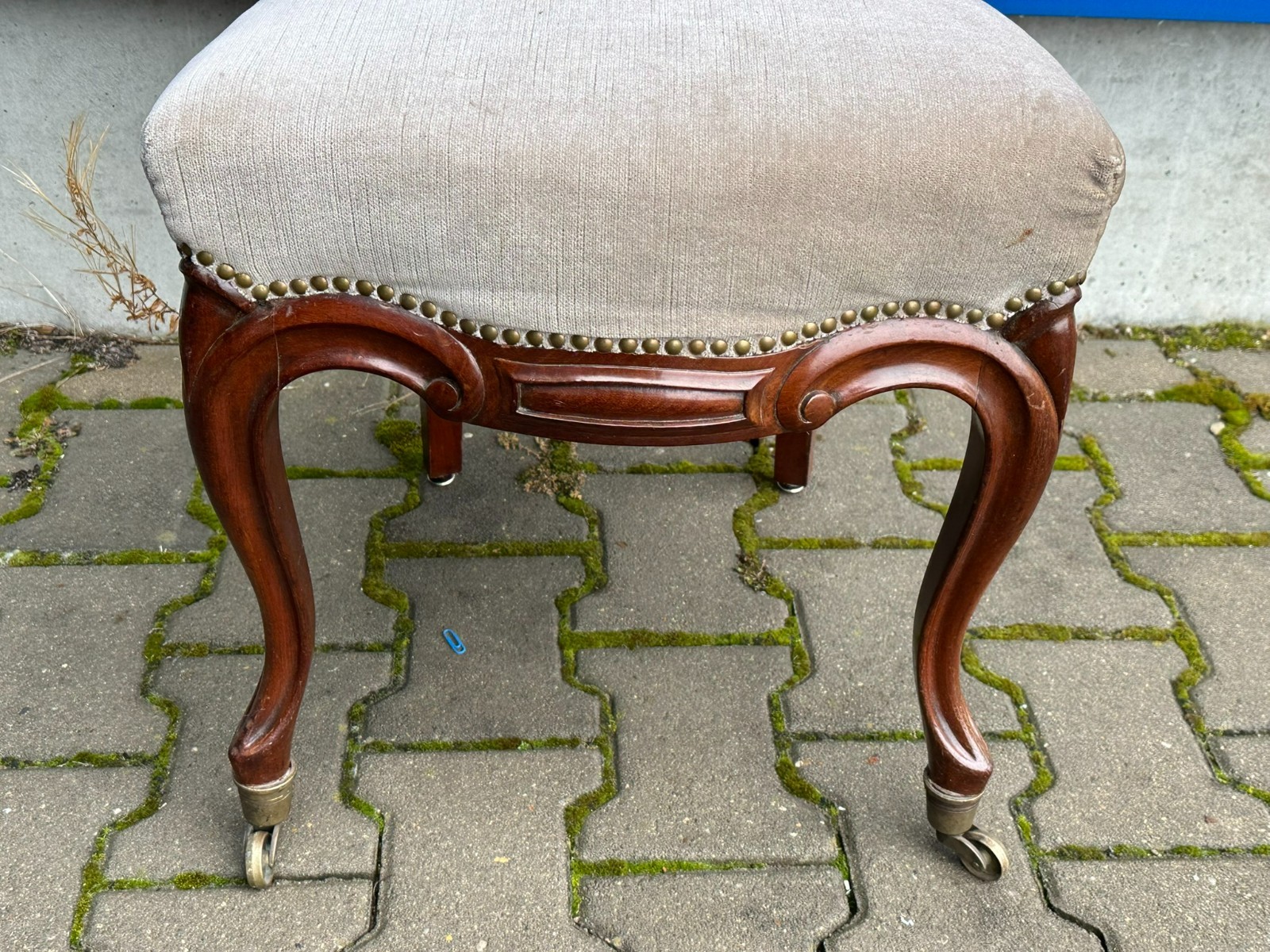 ANTIKER STUHL UM 1870 ENGLAND MAHAGONI GESTELL – Bild 6