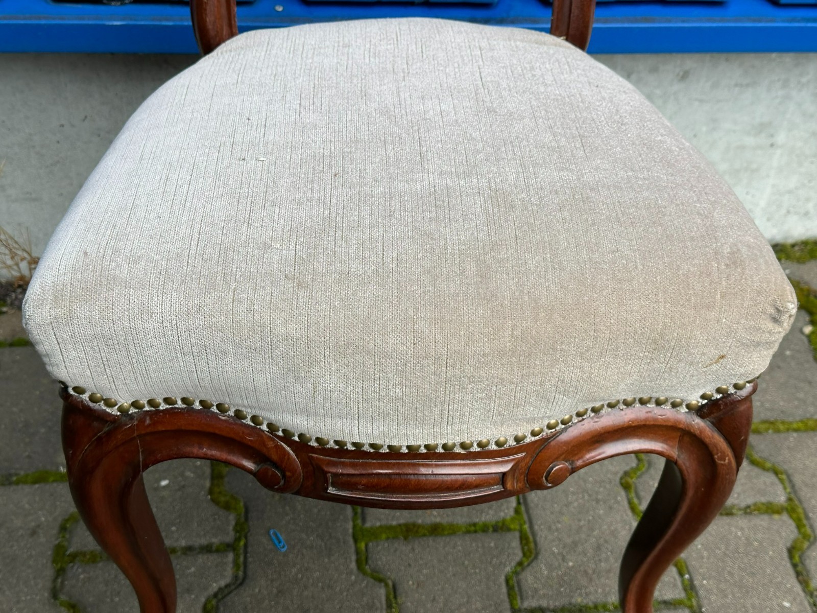 ANTIKER STUHL UM 1870 ENGLAND MAHAGONI GESTELL – Bild 7