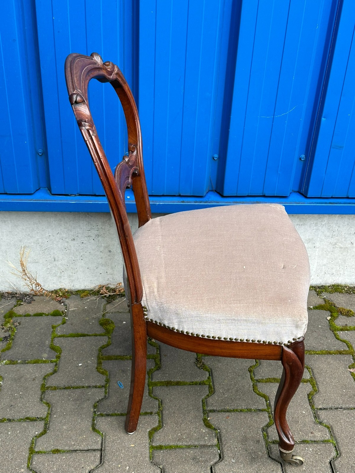 ANTIKER STUHL UM 1870 ENGLAND MAHAGONI GESTELL – Bild 8