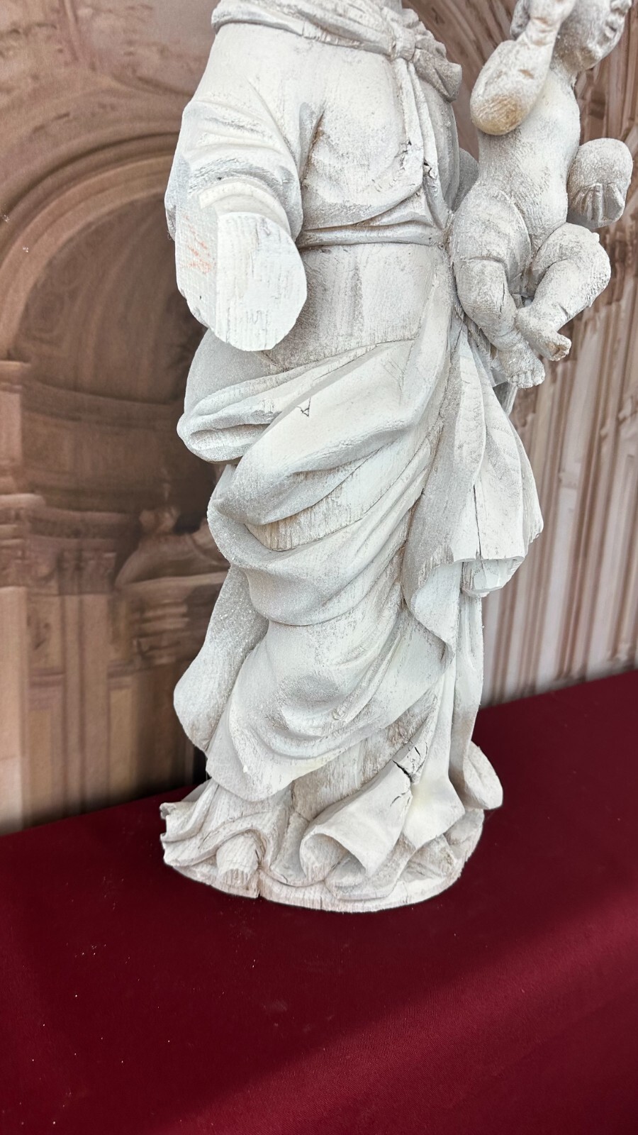 NEO GOTIK HEILIGENFIGUR HOLZ HANDGESCHNITZT HEILIGE MARIA MIT DEM JESUS KIND – Bild 6