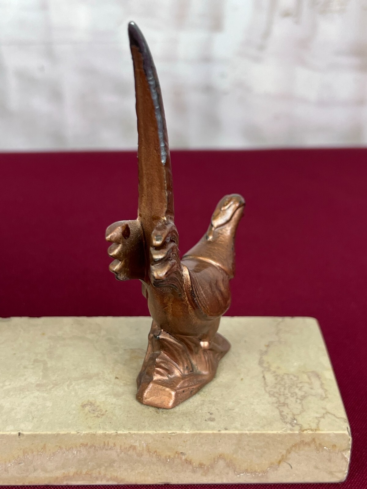 ANTIKE KAMINUHR ART DECO MARMOR UND FASANEN – Bild 21