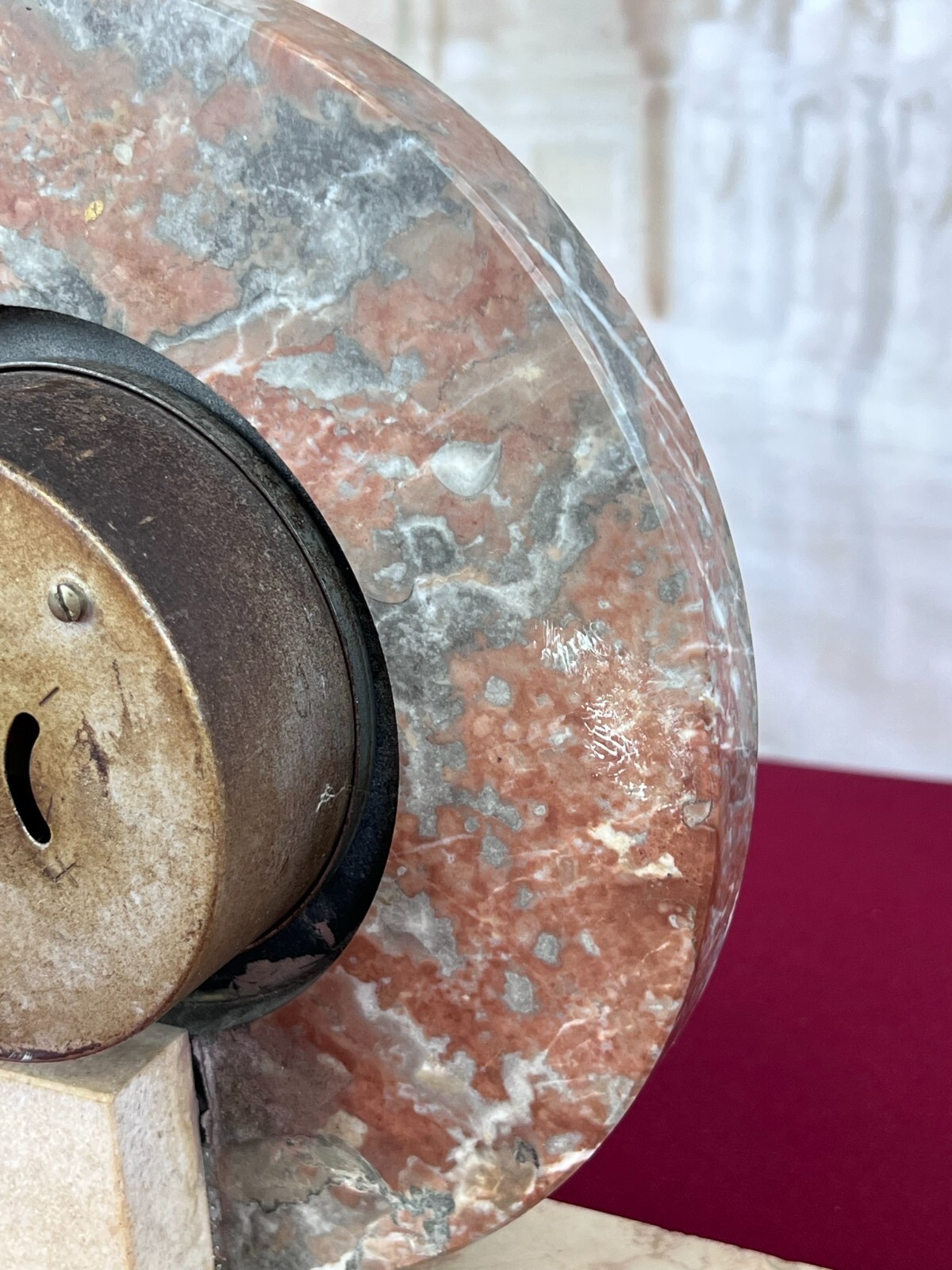 ANTIKE KAMINUHR ART DECO MARMOR UND FASANEN – Bild 22