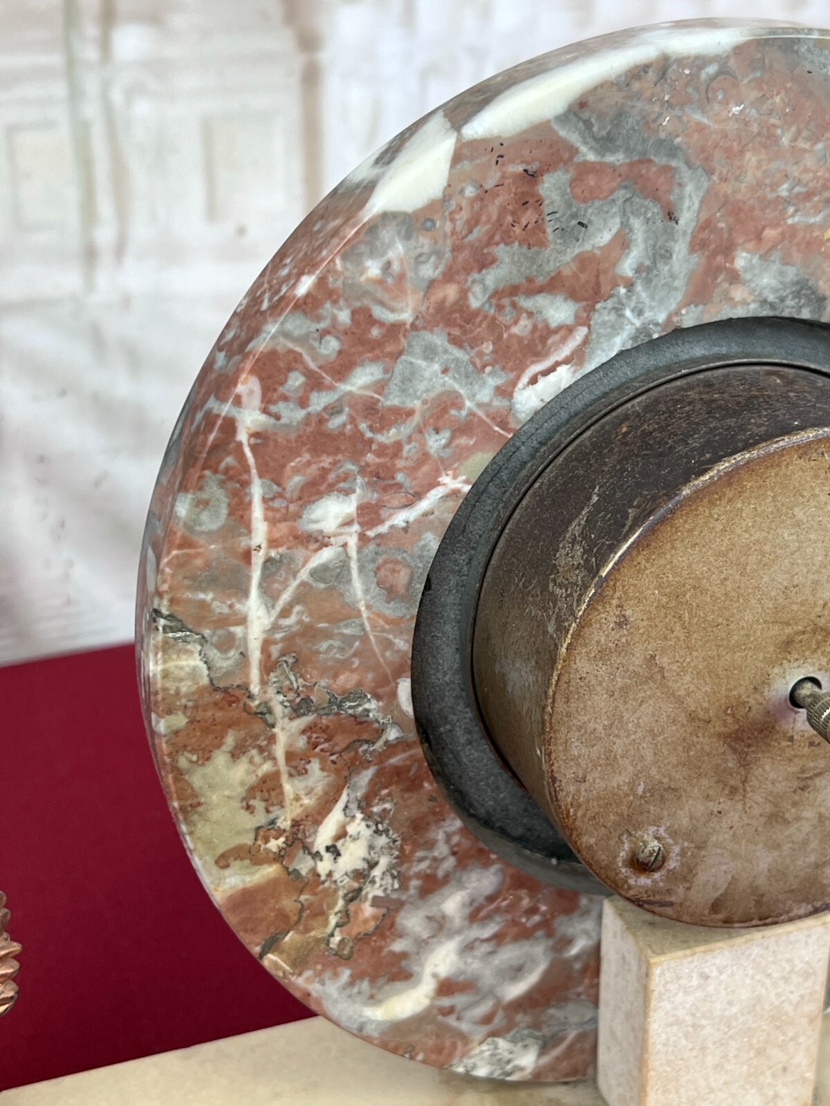 ANTIKE KAMINUHR ART DECO MARMOR UND FASANEN – Bild 23