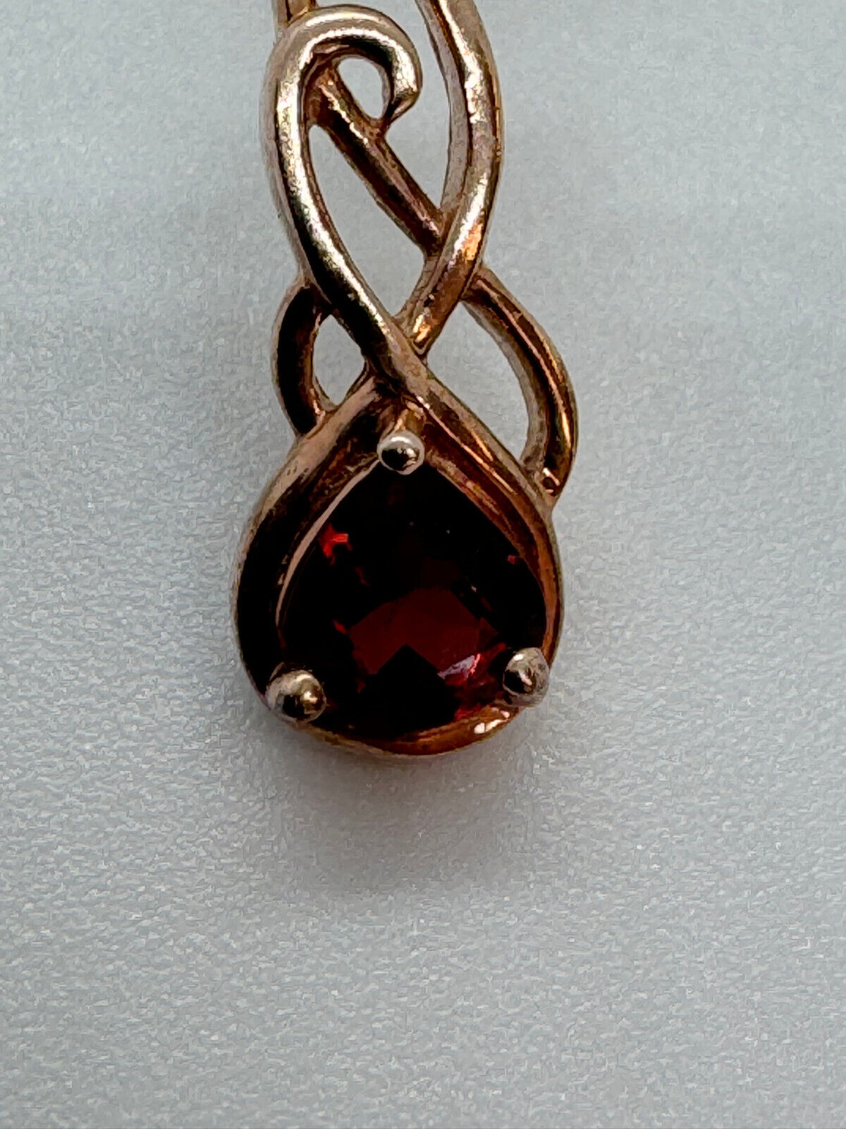 OHRHÄNGER OHRRINGE 925 STERLING SILBER ROSÉ GOLD DUBLIERT GRANAT GRANATE – Bild 11