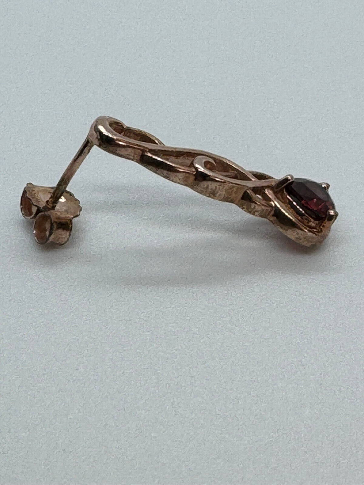 OHRHÄNGER OHRRINGE 925 STERLING SILBER ROSÉ GOLD DUBLIERT GRANAT GRANATE – Bild 13