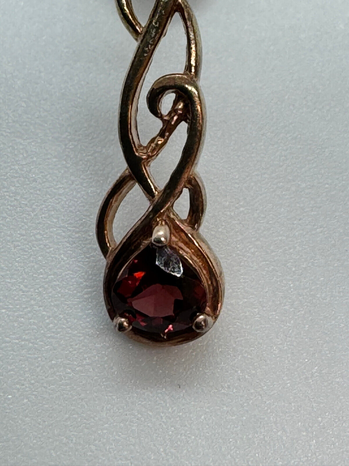 OHRHÄNGER OHRRINGE 925 STERLING SILBER ROSÉ GOLD DUBLIERT GRANAT GRANATE – Bild 5
