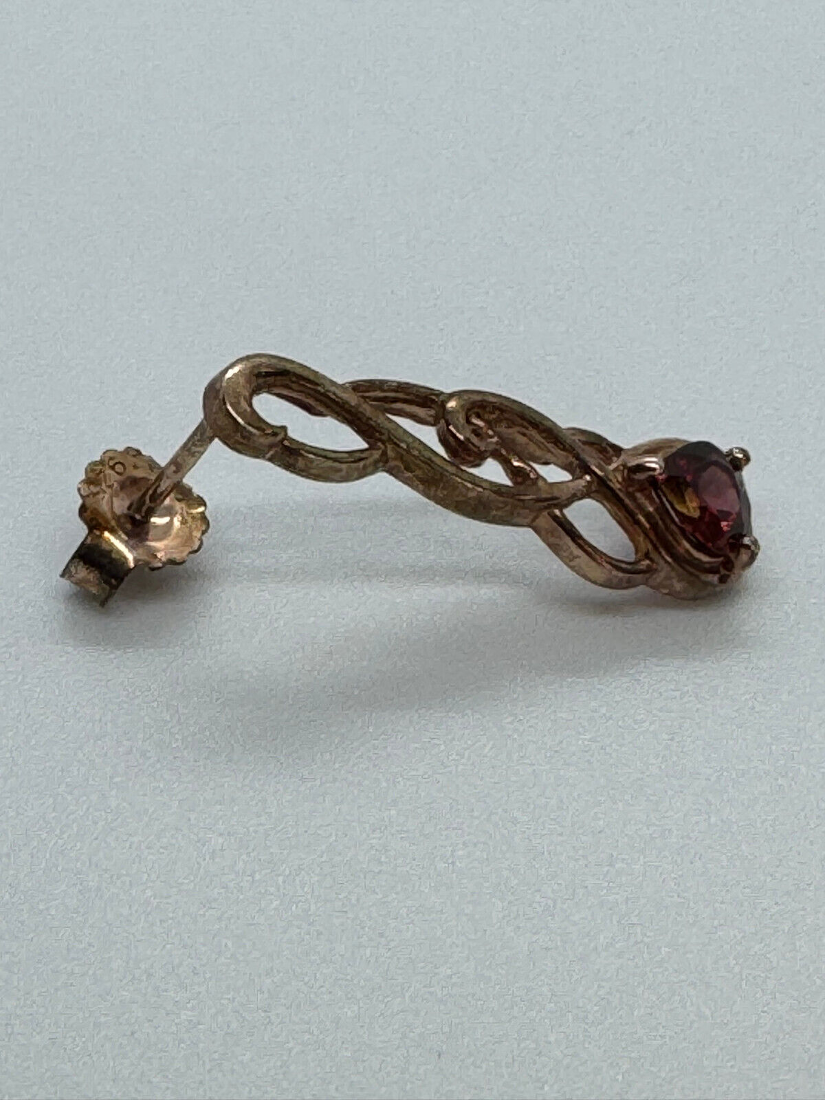 OHRHÄNGER OHRRINGE 925 STERLING SILBER ROSÉ GOLD DUBLIERT GRANAT GRANATE – Bild 7