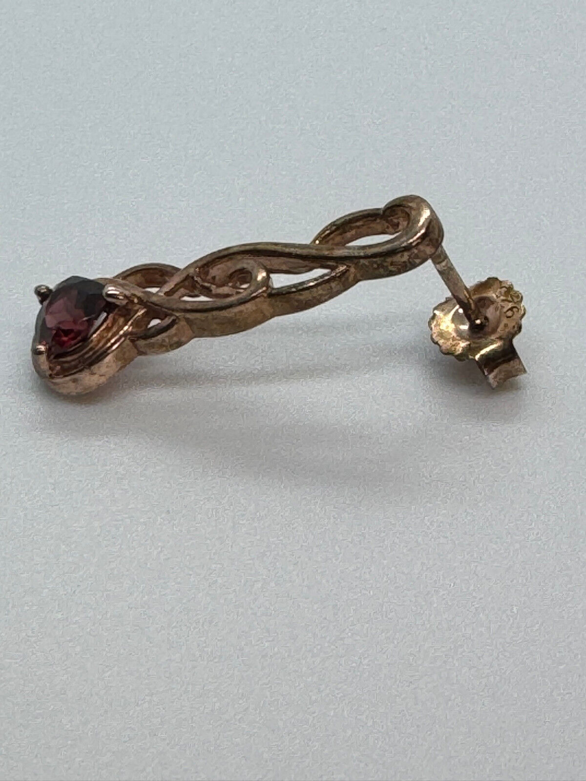 OHRHÄNGER OHRRINGE 925 STERLING SILBER ROSÉ GOLD DUBLIERT GRANAT GRANATE – Bild 8