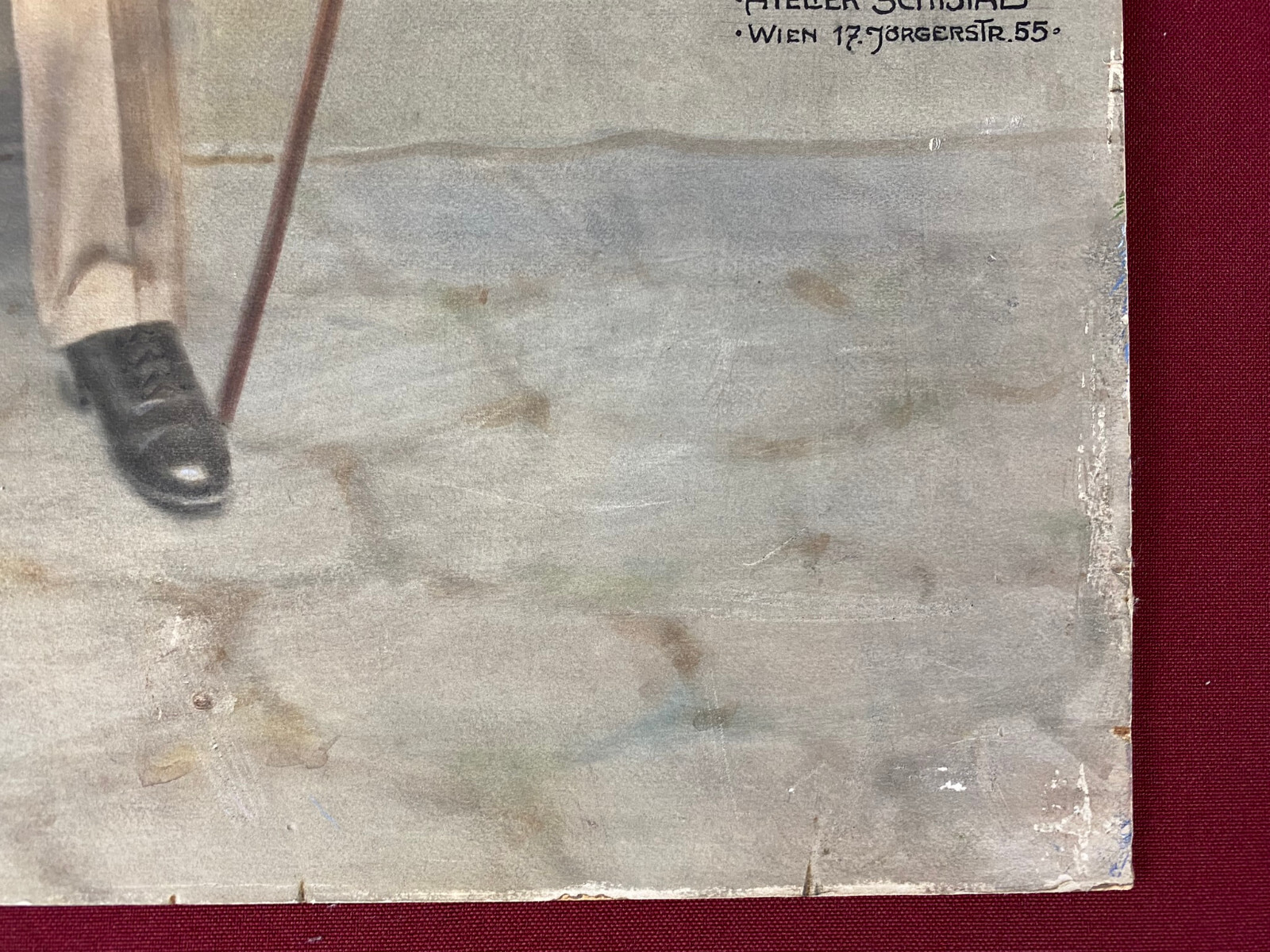 GOUACHE PORTRAIT EDELPAAR MANN FRAU ATELIER SCHISTAL WIEN – Bild 11