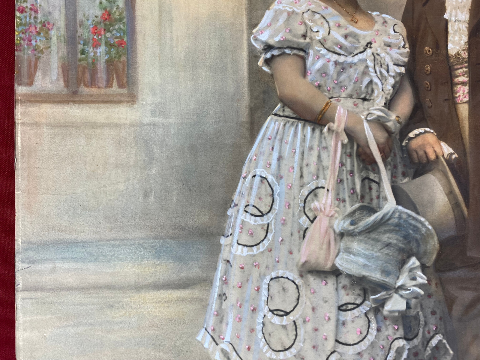 GOUACHE PORTRAIT EDELPAAR MANN FRAU ATELIER SCHISTAL WIEN – Bild 8