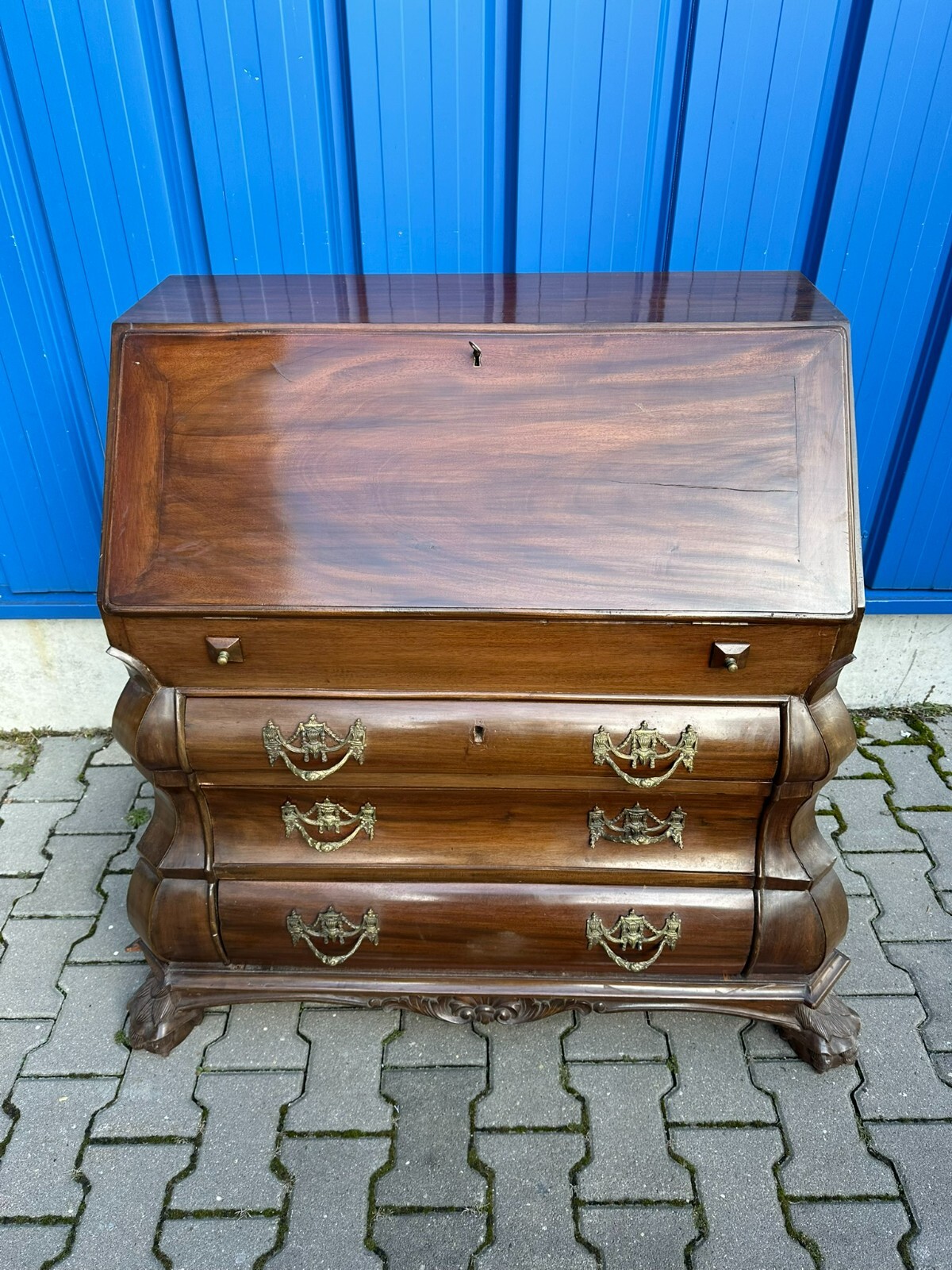 ANTIKER BAROCKSEKRETÄR BAROCK SEKRETÄR MAHAGONI MASSIV 19 TES JHDT HOLLAND