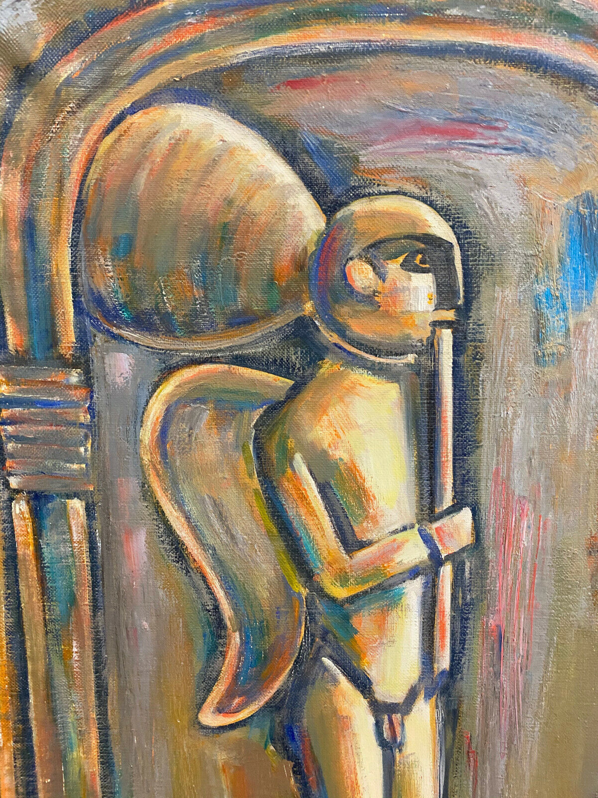 ÖLGEMÄLDE ENGEL UND AKROBATIN GEMÄLDE PARFIANSKIJ A. ZARIPOV GROSS 100x90cm – Bild 6