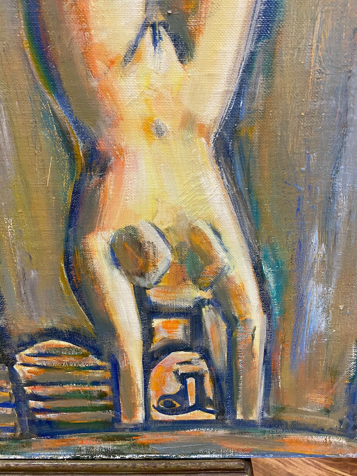 ÖLGEMÄLDE ENGEL UND AKROBATIN GEMÄLDE PARFIANSKIJ A. ZARIPOV GROSS 100x90cm – Bild 7