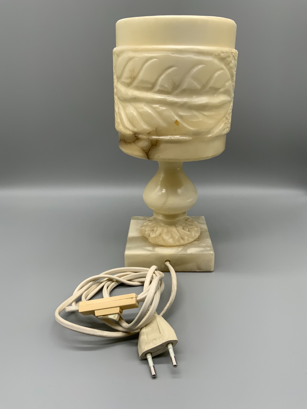 TISCHLAMPE TISCHLEUCHTE LAMPE ALABASTER MASSIV ITALIEN 20 TES JHDT 27cm HOCH – Bild 4
