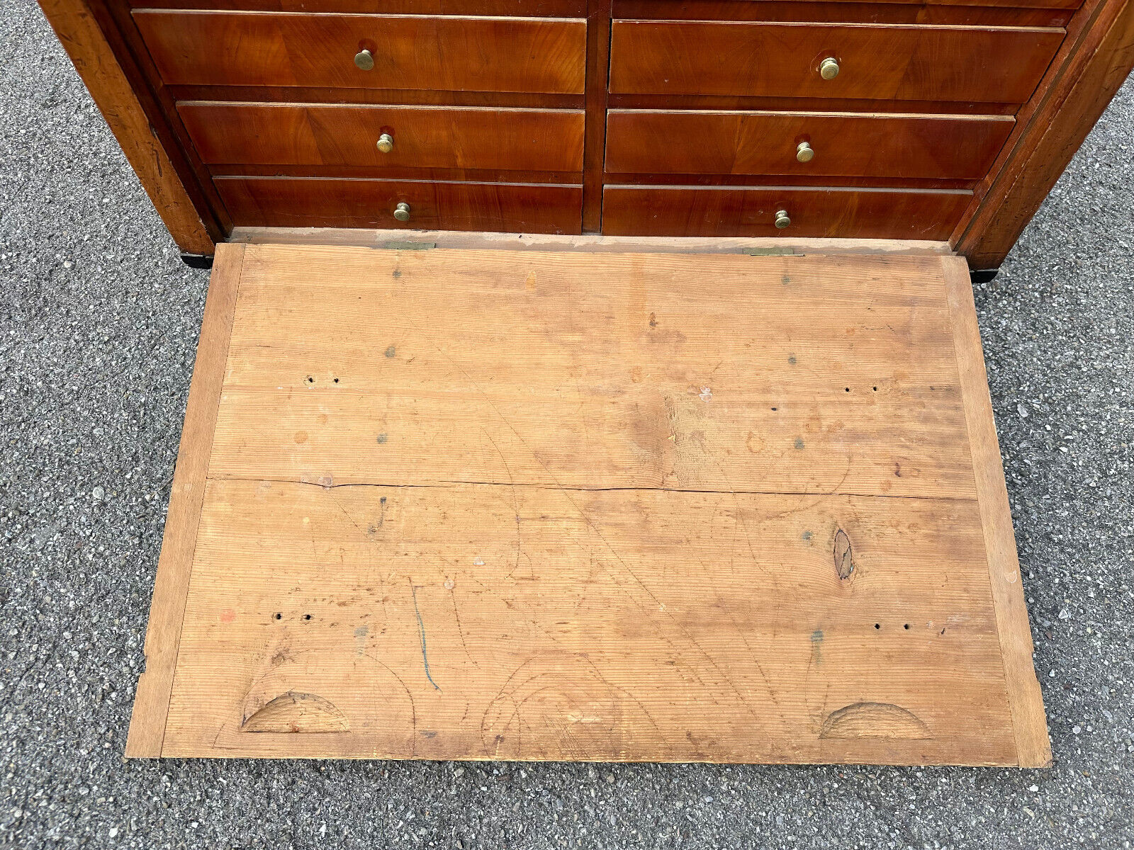 BIEDERMEIER TISCH SEKRETÄR NUSSBAUM FURNIERT MARRIAGE MÖBEL – Bild 16