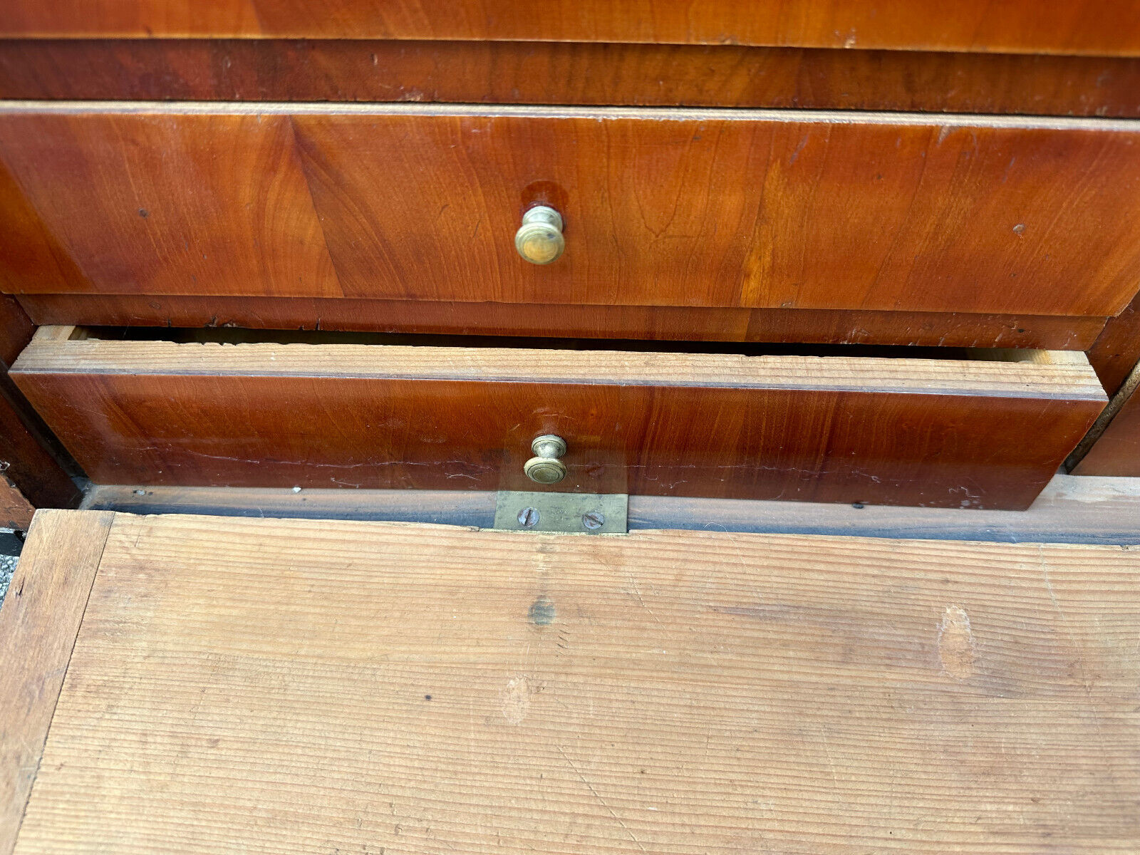 BIEDERMEIER TISCH SEKRETÄR NUSSBAUM FURNIERT MARRIAGE MÖBEL – Bild 17