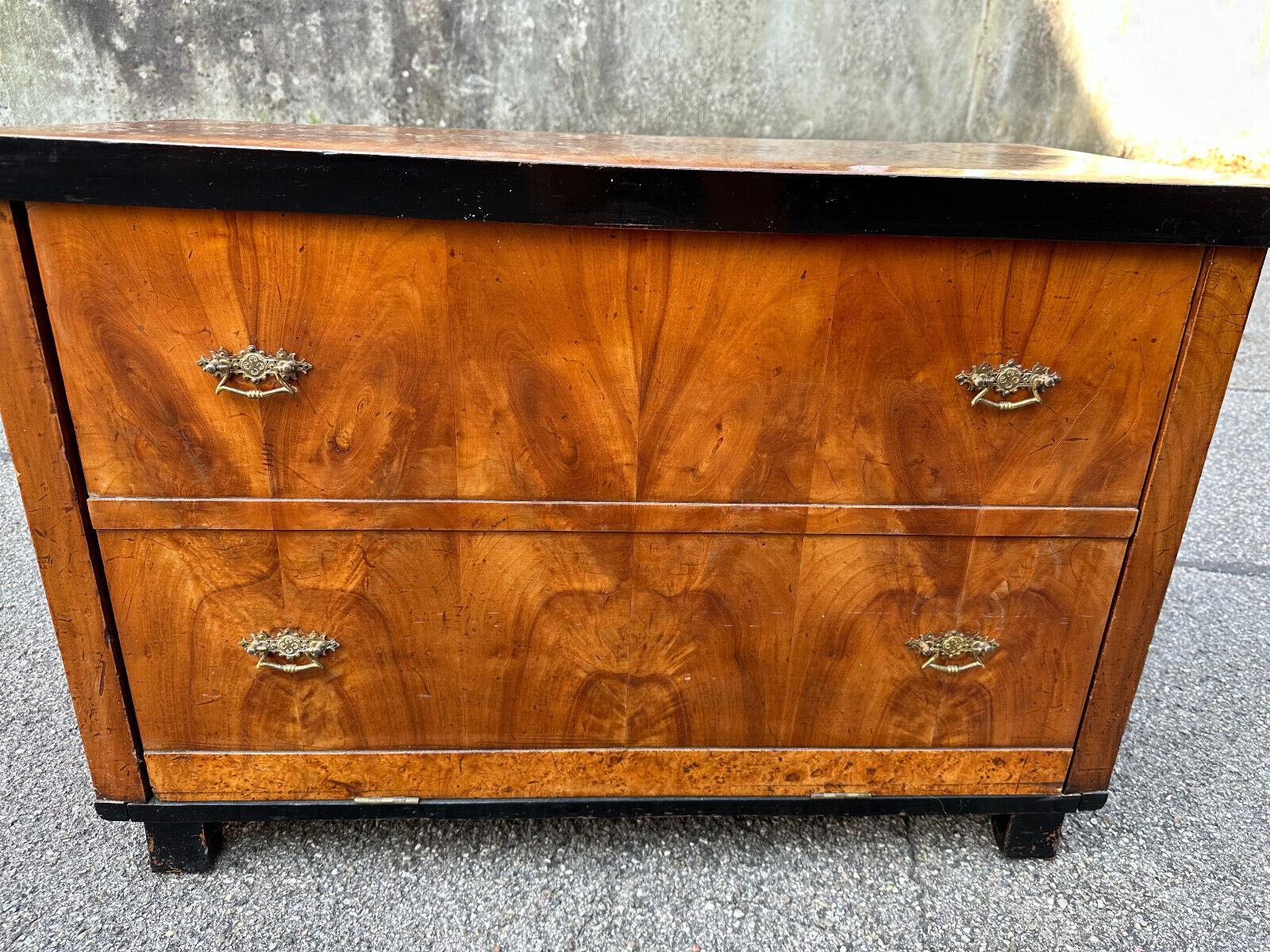 BIEDERMEIER TISCH SEKRETÄR NUSSBAUM FURNIERT MARRIAGE MÖBEL – Bild 3