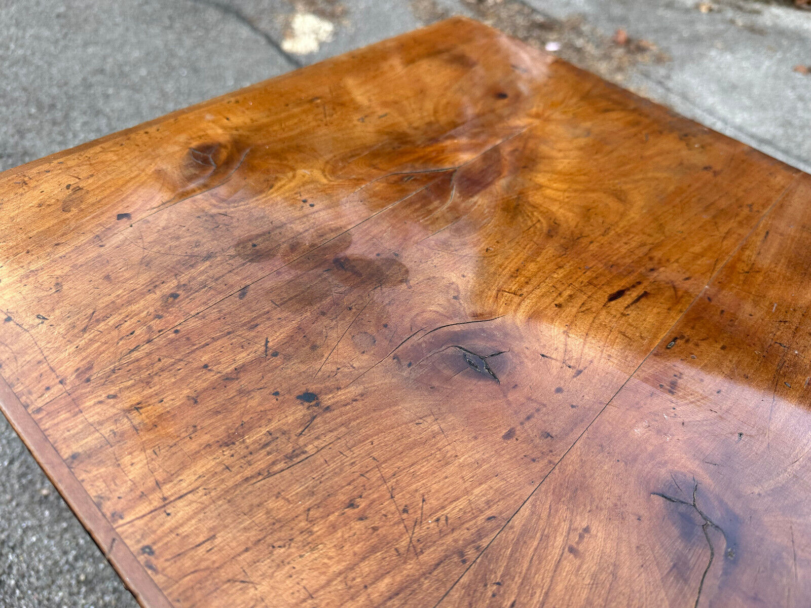 BIEDERMEIER TISCH SEKRETÄR NUSSBAUM FURNIERT MARRIAGE MÖBEL – Bild 5