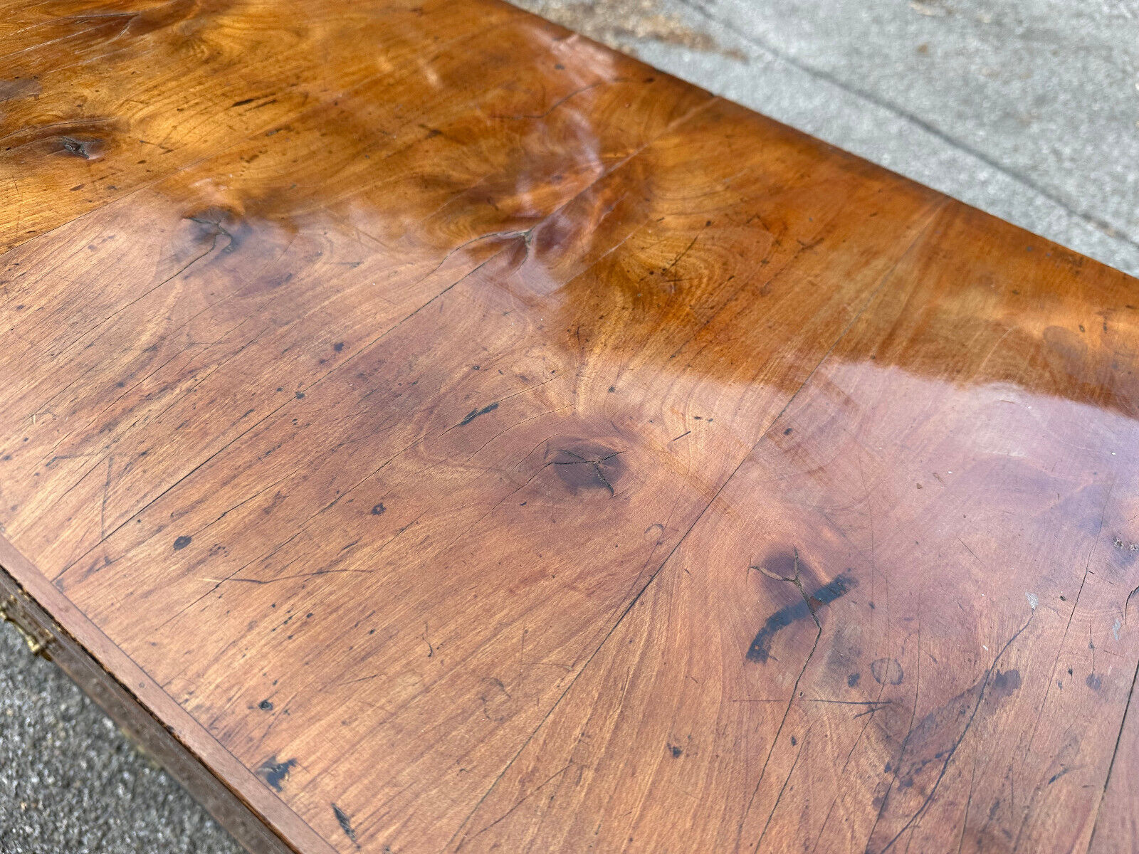 BIEDERMEIER TISCH SEKRETÄR NUSSBAUM FURNIERT MARRIAGE MÖBEL – Bild 7