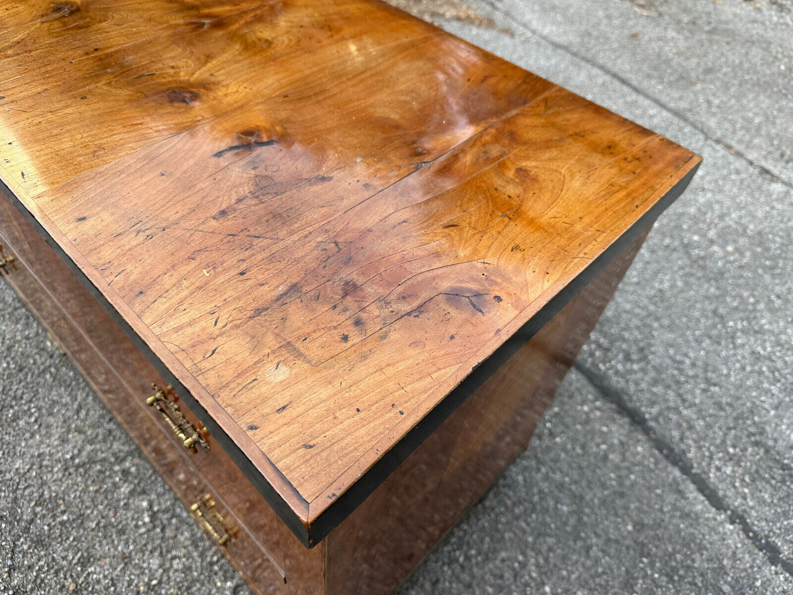 BIEDERMEIER TISCH SEKRETÄR NUSSBAUM FURNIERT MARRIAGE MÖBEL – Bild 8