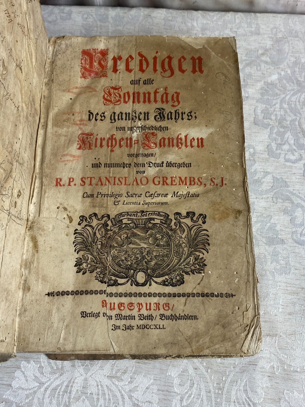Antikes Buch von 1741 Predigen auf alle Sonntag des ganzen Jahrs