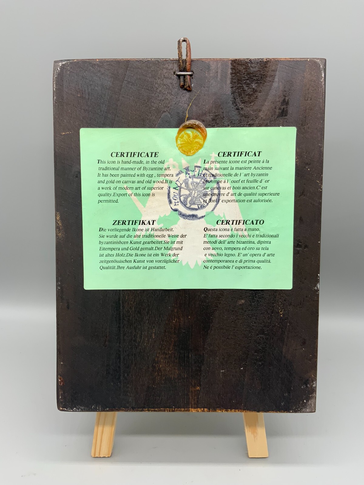 IKONE HANDBEMALT AUF HOLZ SEHR GUTER ZUSTAND 17,5x23,5cm – Bild 9