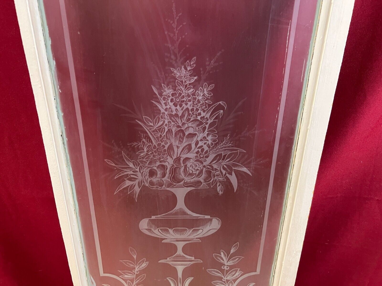 2x ANTIKE GLASSCHEIBE JUGENDSTIL UM 1890 FENSTER GIRLANDEN BLUMEN 34x130cm – Bild 25