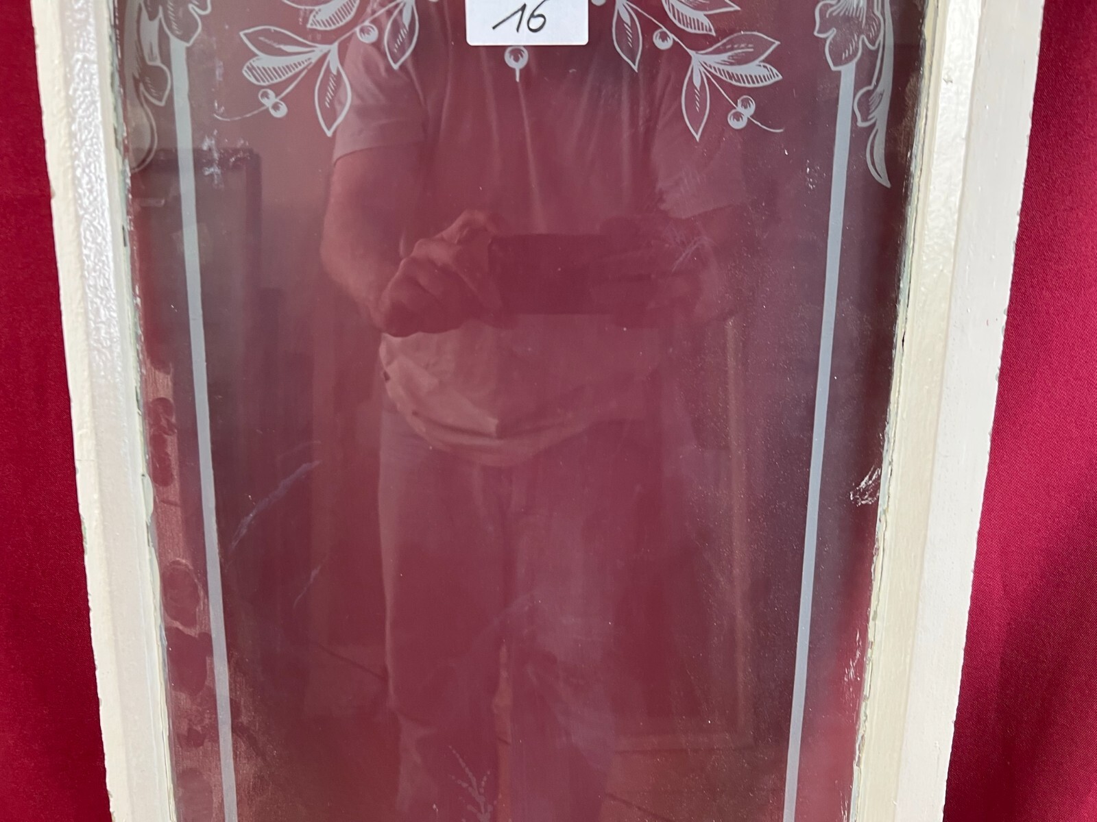 2x ANTIKE GLASSCHEIBE JUGENDSTIL UM 1890 FENSTER GIRLANDEN BLUMEN 34x130cm – Bild 6