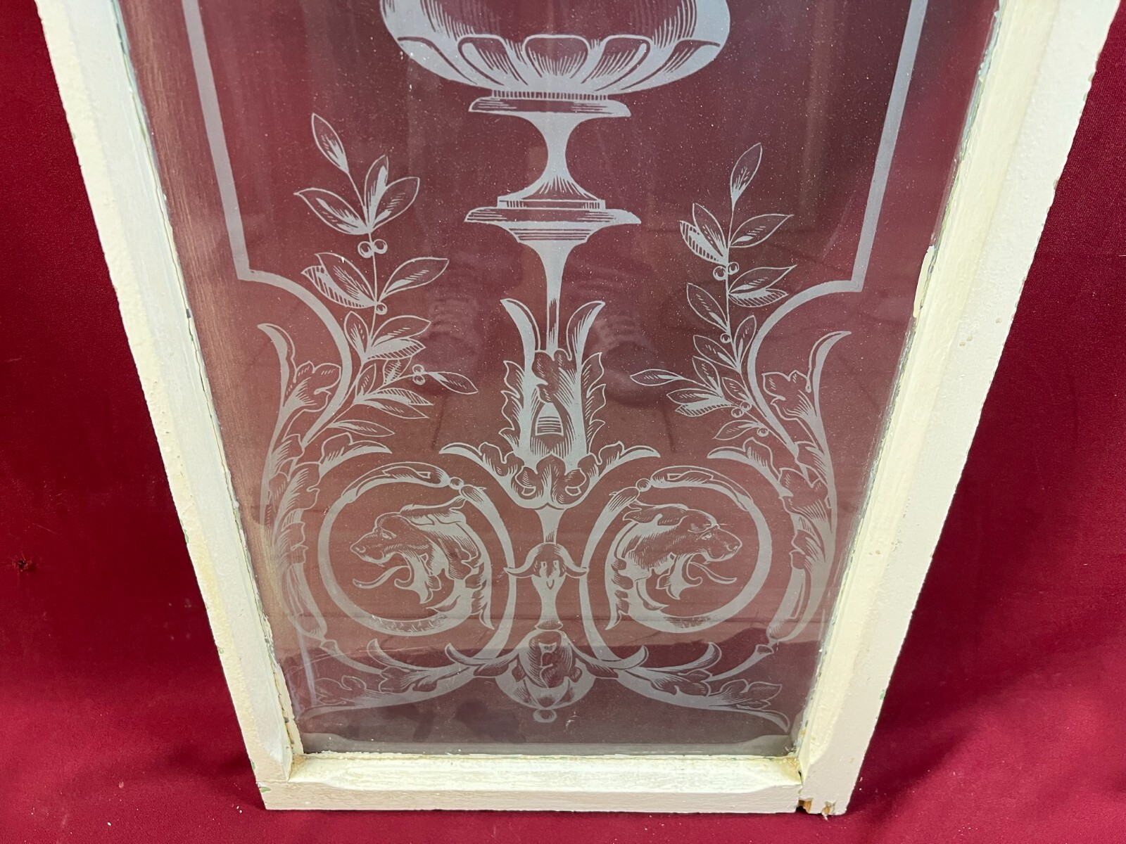 2x ANTIKE GLASSCHEIBE JUGENDSTIL UM 1890 FENSTER GIRLANDEN BLUMEN 34x130cm – Bild 9