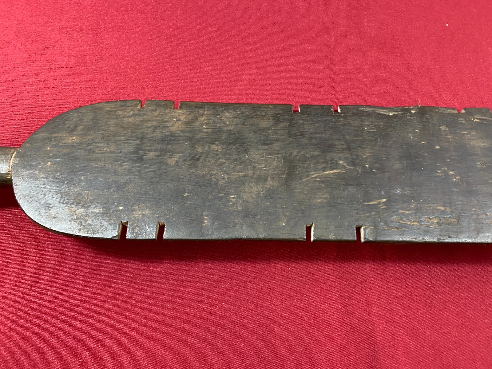 AFRIKANISCHE SCHNITZEREI PADEL HOLZ MASSIV HANDGESCHNITZT TOLLE PATINA 78cm – Bild 15
