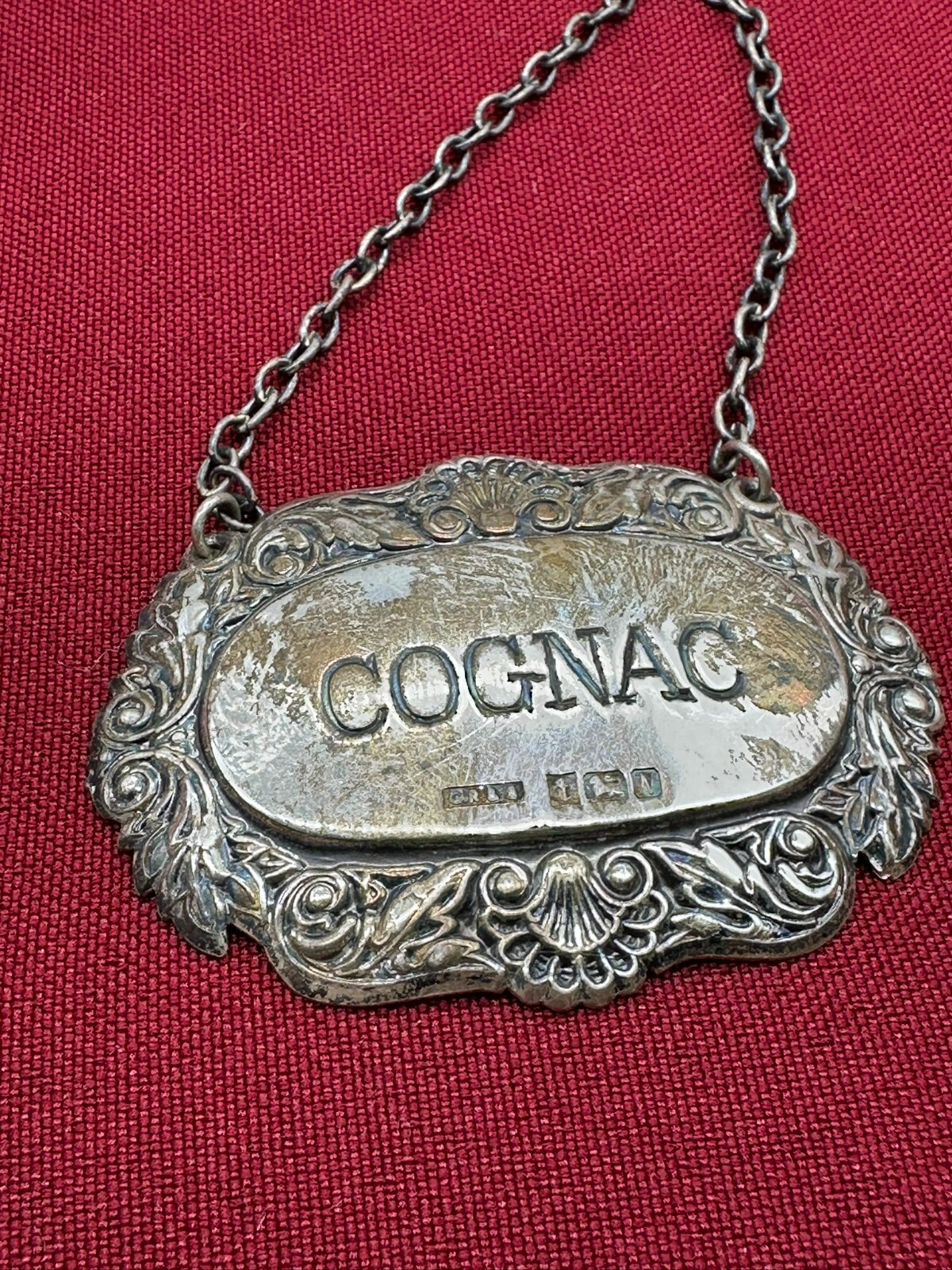 VINTAGE KARAFFE FLASCHE MIT STÖPSEL KRISTALLGLAS GLAS COGNAC PLAKETTE STERLING – Bild 12