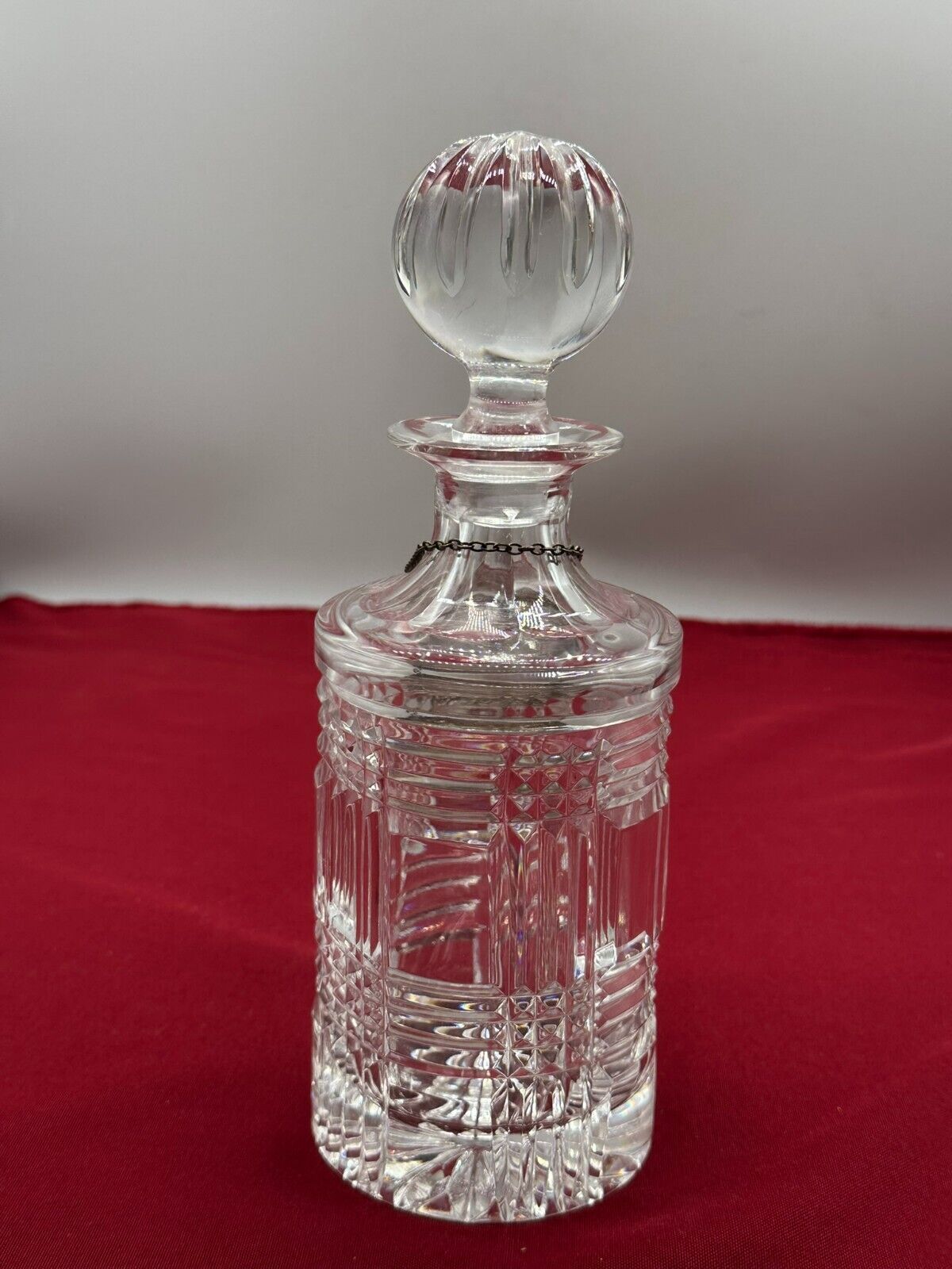 VINTAGE KARAFFE FLASCHE MIT STÖPSEL KRISTALLGLAS GLAS COGNAC PLAKETTE STERLING – Bild 6