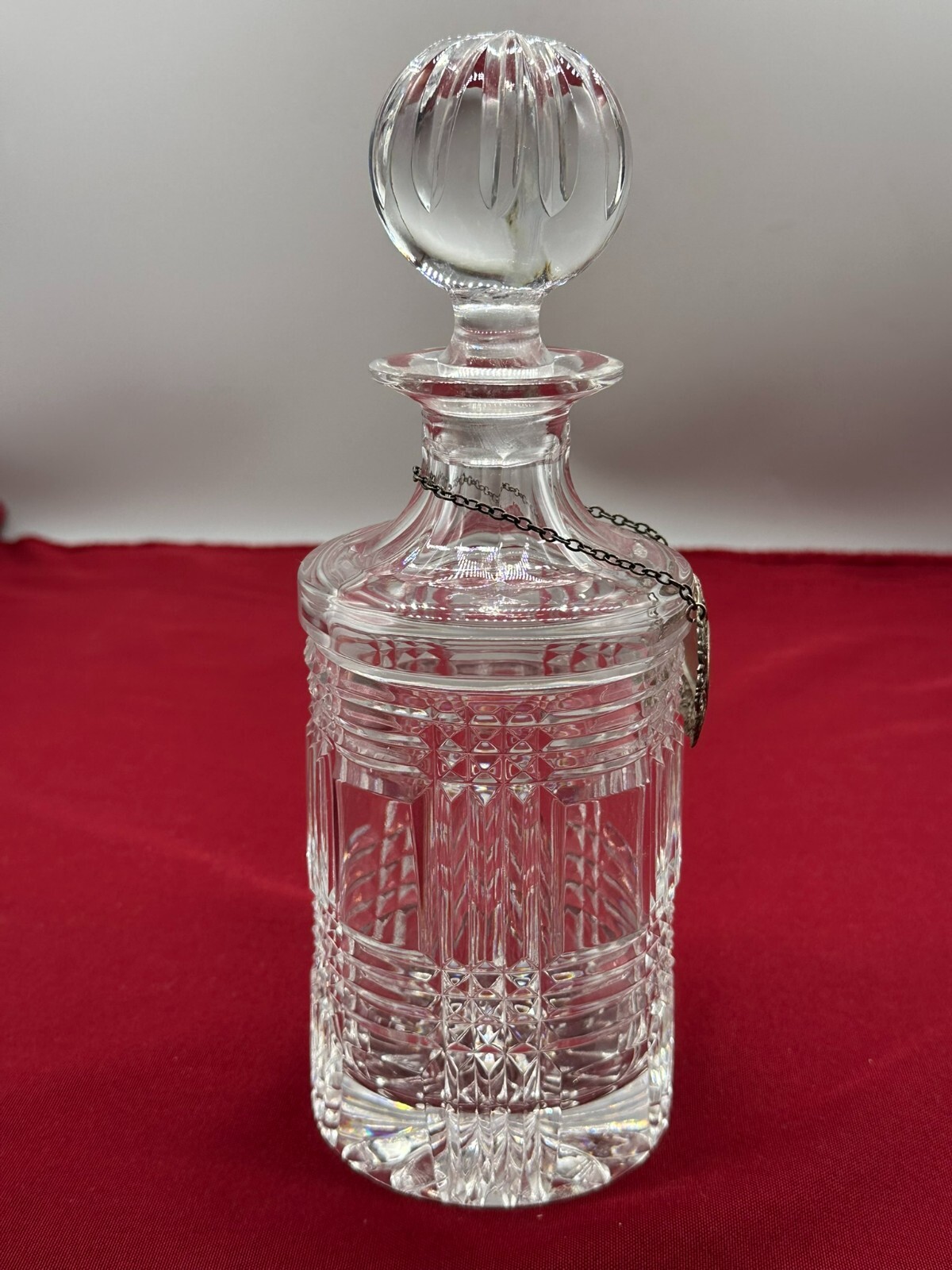 VINTAGE KARAFFE FLASCHE MIT STÖPSEL KRISTALLGLAS GLAS COGNAC PLAKETTE STERLING – Bild 7