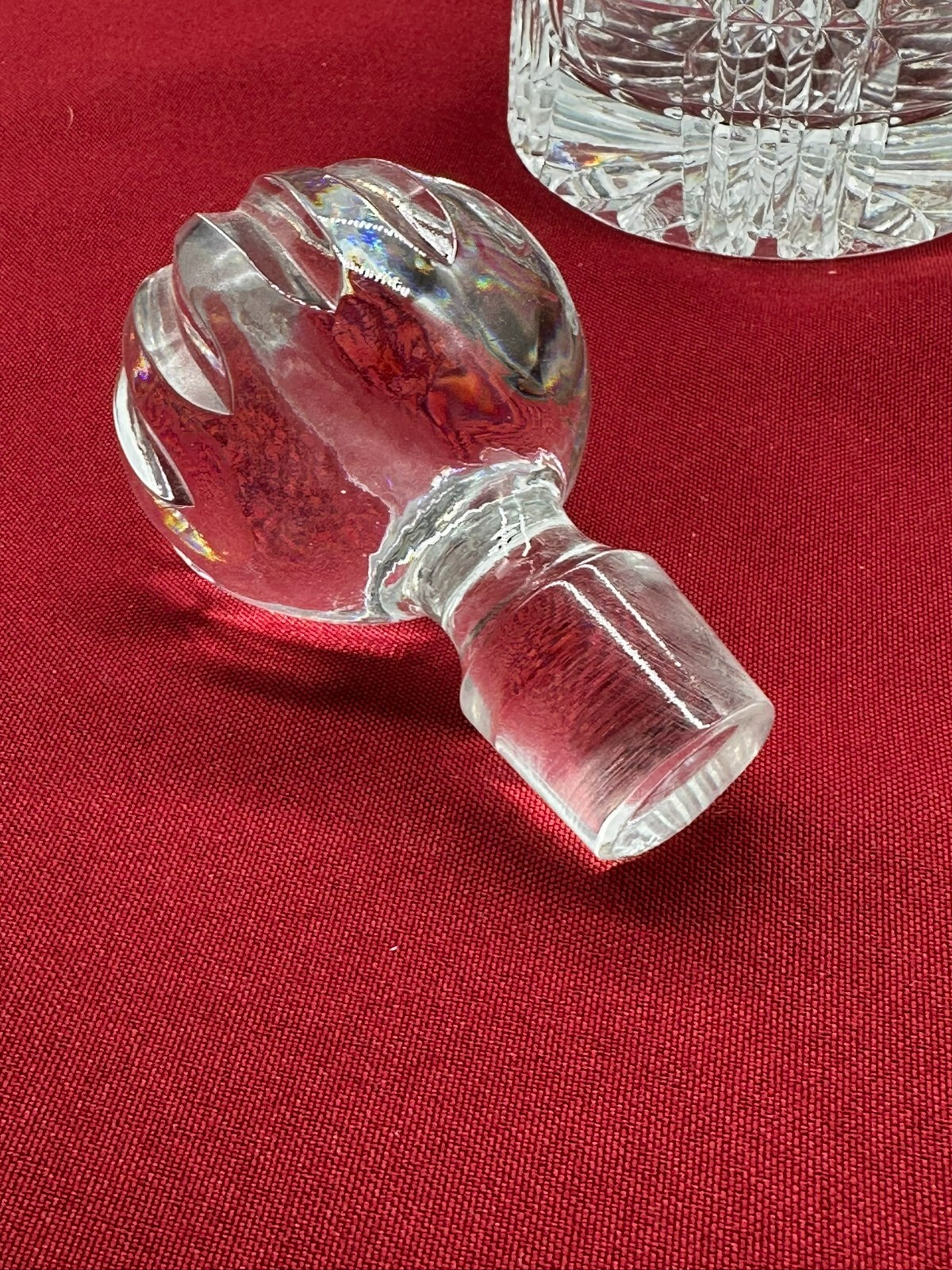 VINTAGE KARAFFE FLASCHE MIT STÖPSEL KRISTALLGLAS GLAS COGNAC PLAKETTE STERLING – Bild 8