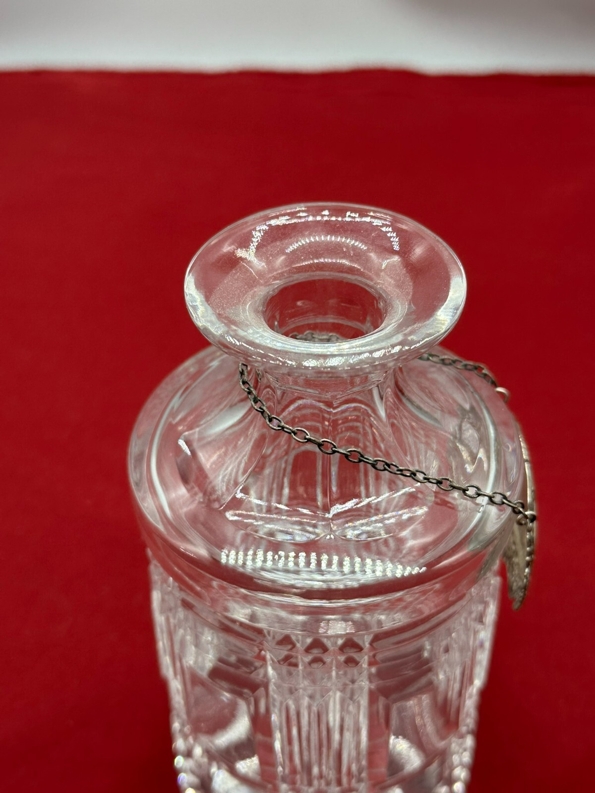 VINTAGE KARAFFE FLASCHE MIT STÖPSEL KRISTALLGLAS GLAS COGNAC PLAKETTE STERLING – Bild 9