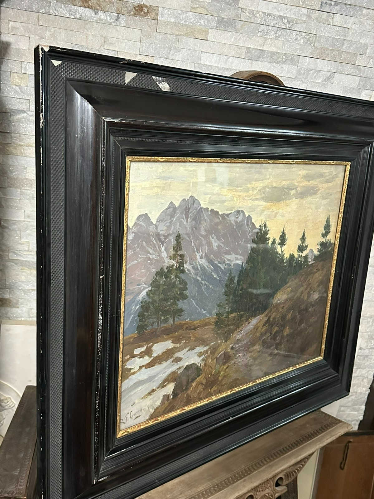 GROSSES ÖLGEMÄLDE BERG LANDSCHAFT Robert Franz CURRY (1872-1955) – Bild 14