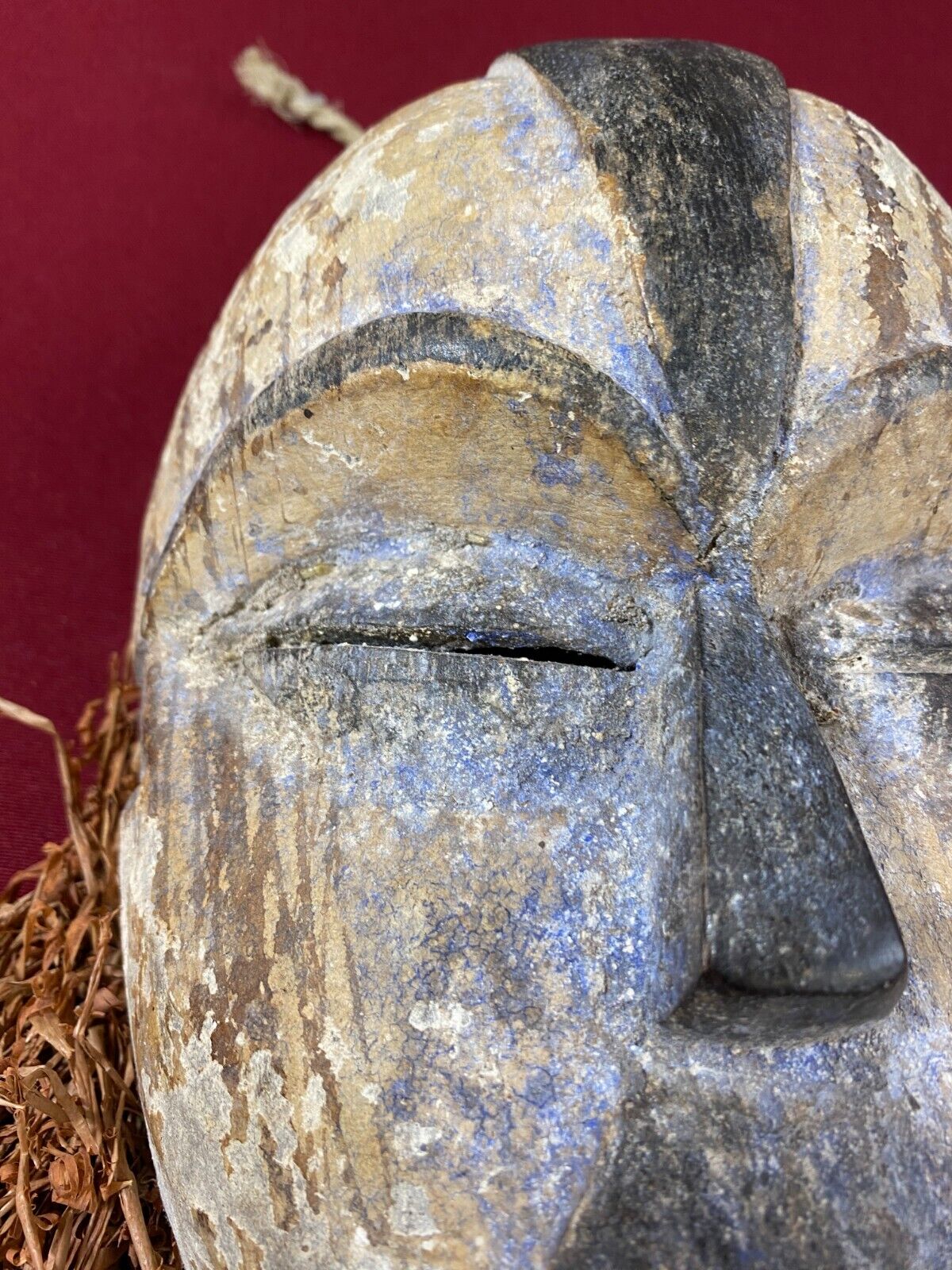 AFRIKANISCHE WANDMASKE MASKE HOLZ MASSIV HANDGESCHNITZT TOLLE PATINA – Bild 3