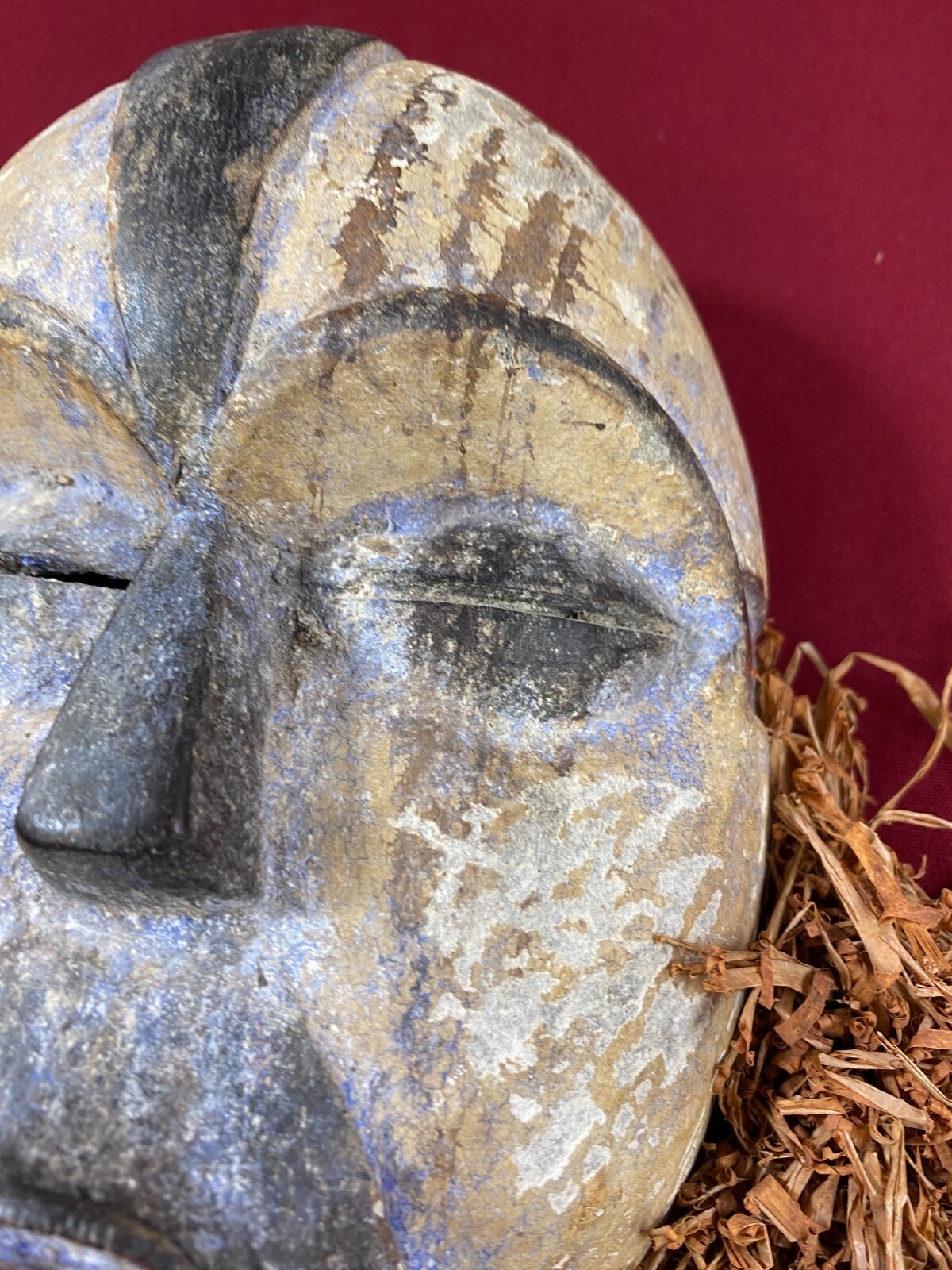 AFRIKANISCHE WANDMASKE MASKE HOLZ MASSIV HANDGESCHNITZT TOLLE PATINA – Bild 4