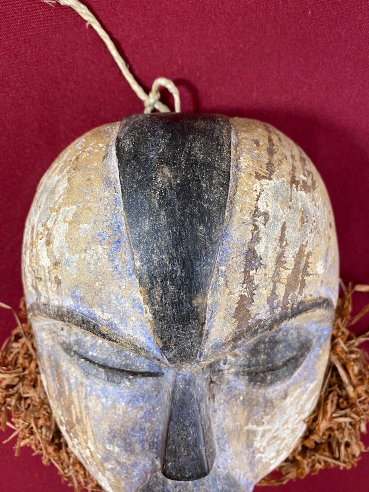 AFRIKANISCHE WANDMASKE MASKE HOLZ MASSIV HANDGESCHNITZT TOLLE PATINA – Bild 6