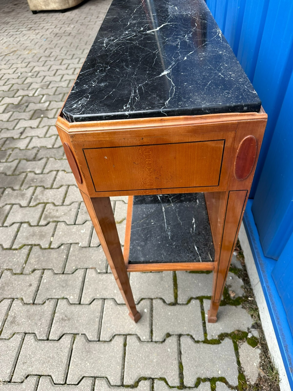 ART DECO KOMMODE UM 1930 NUSSBAUM SIDEBOARD LOUIS SEIZE BEINE MARMORPLATTEN – Bild 12