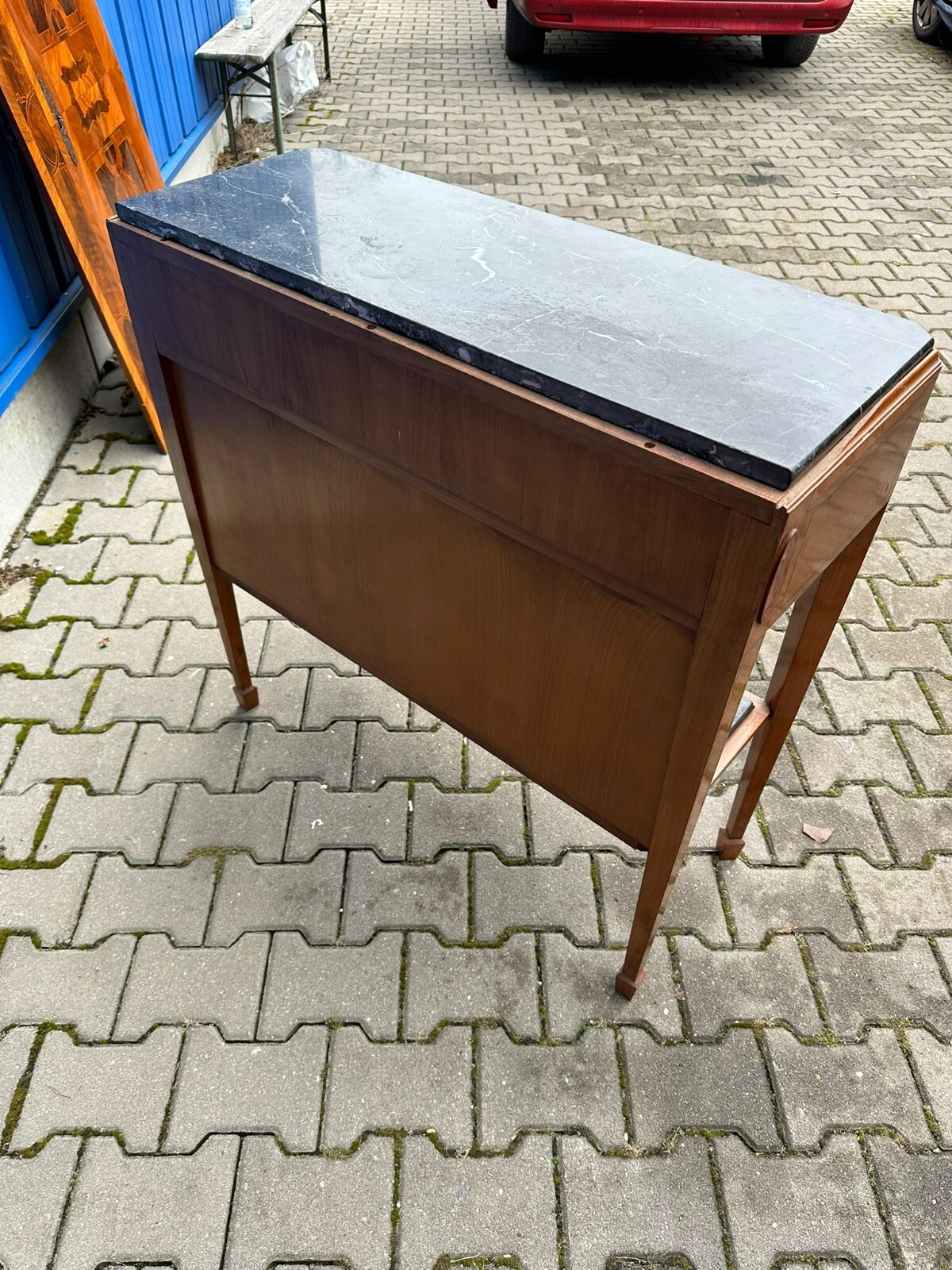 ART DECO KOMMODE UM 1930 NUSSBAUM SIDEBOARD LOUIS SEIZE BEINE MARMORPLATTEN – Bild 13