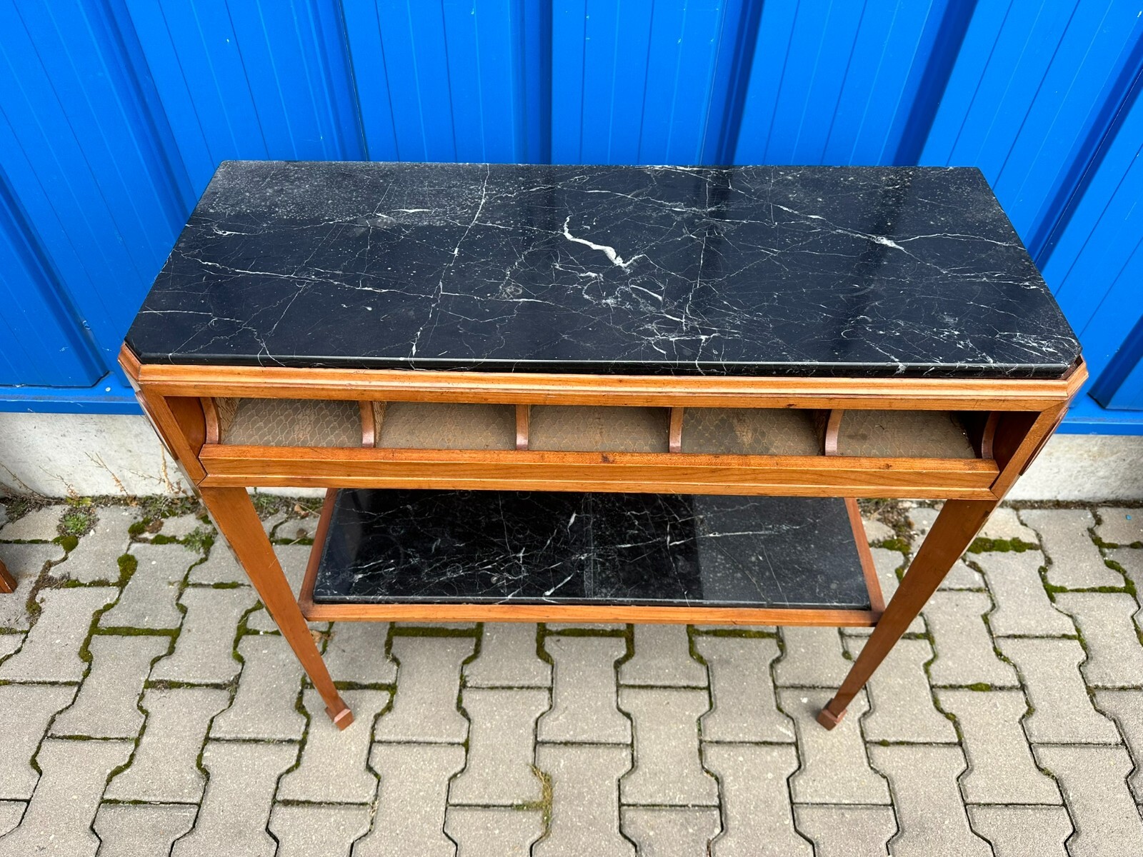 ART DECO KOMMODE UM 1930 NUSSBAUM SIDEBOARD LOUIS SEIZE BEINE MARMORPLATTEN – Bild 3