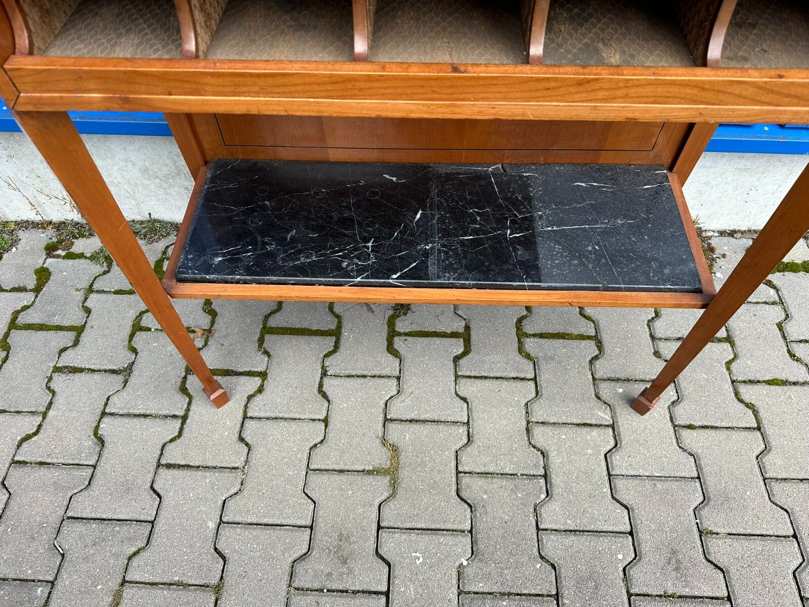 ART DECO KOMMODE UM 1930 NUSSBAUM SIDEBOARD LOUIS SEIZE BEINE MARMORPLATTEN – Bild 4