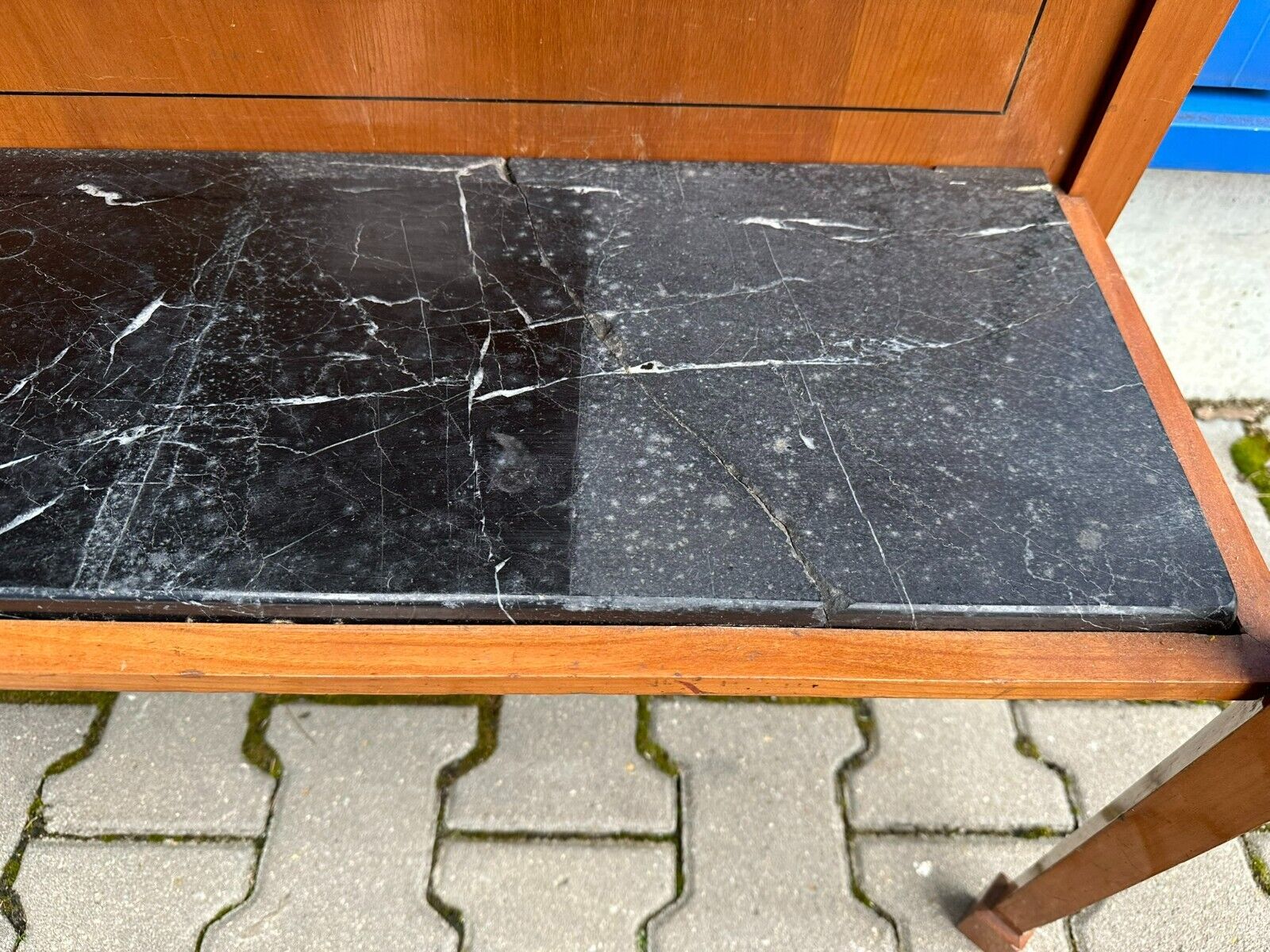 ART DECO KOMMODE UM 1930 NUSSBAUM SIDEBOARD LOUIS SEIZE BEINE MARMORPLATTEN – Bild 5