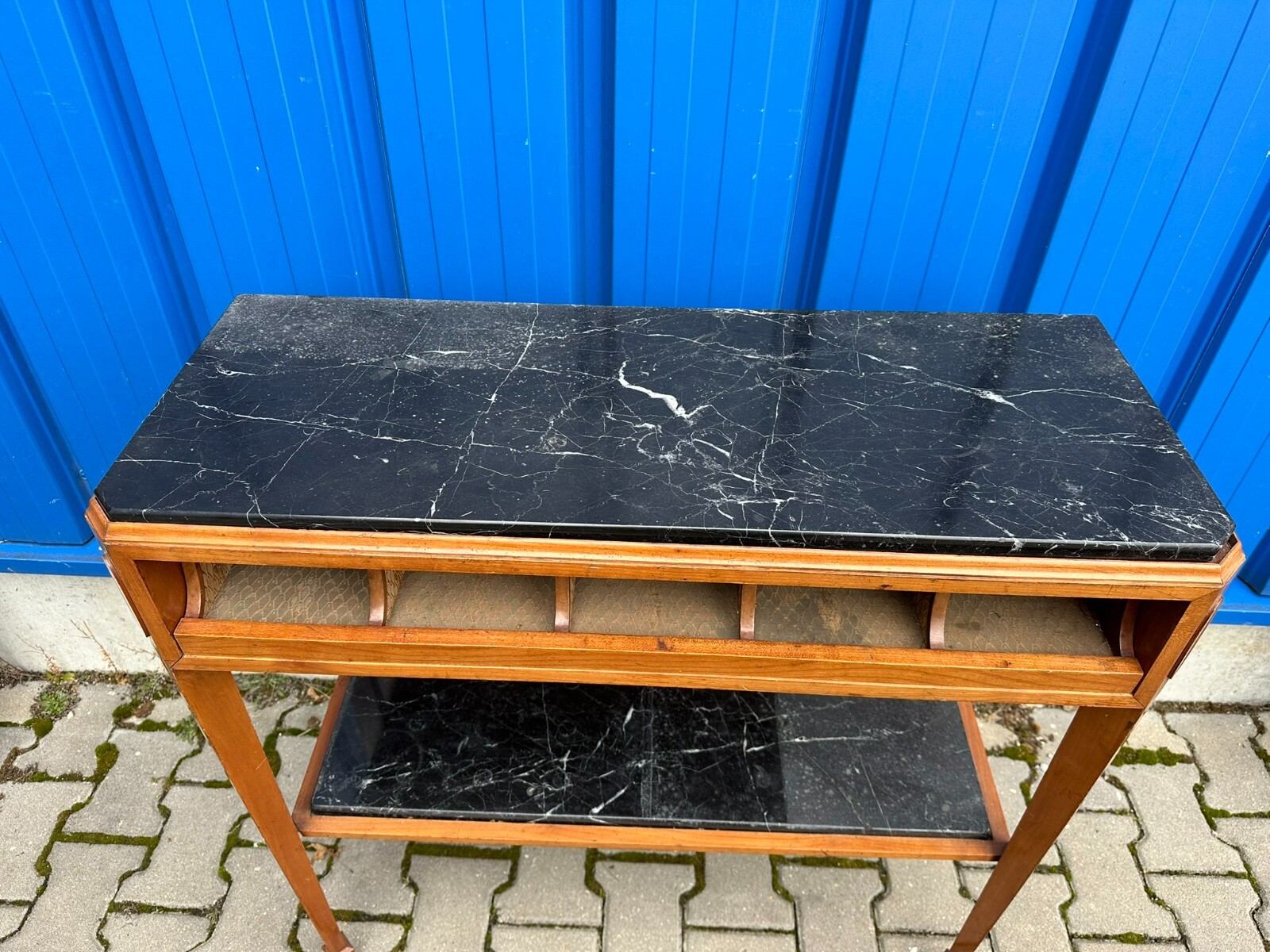 ART DECO KOMMODE UM 1930 NUSSBAUM SIDEBOARD LOUIS SEIZE BEINE MARMORPLATTEN – Bild 6