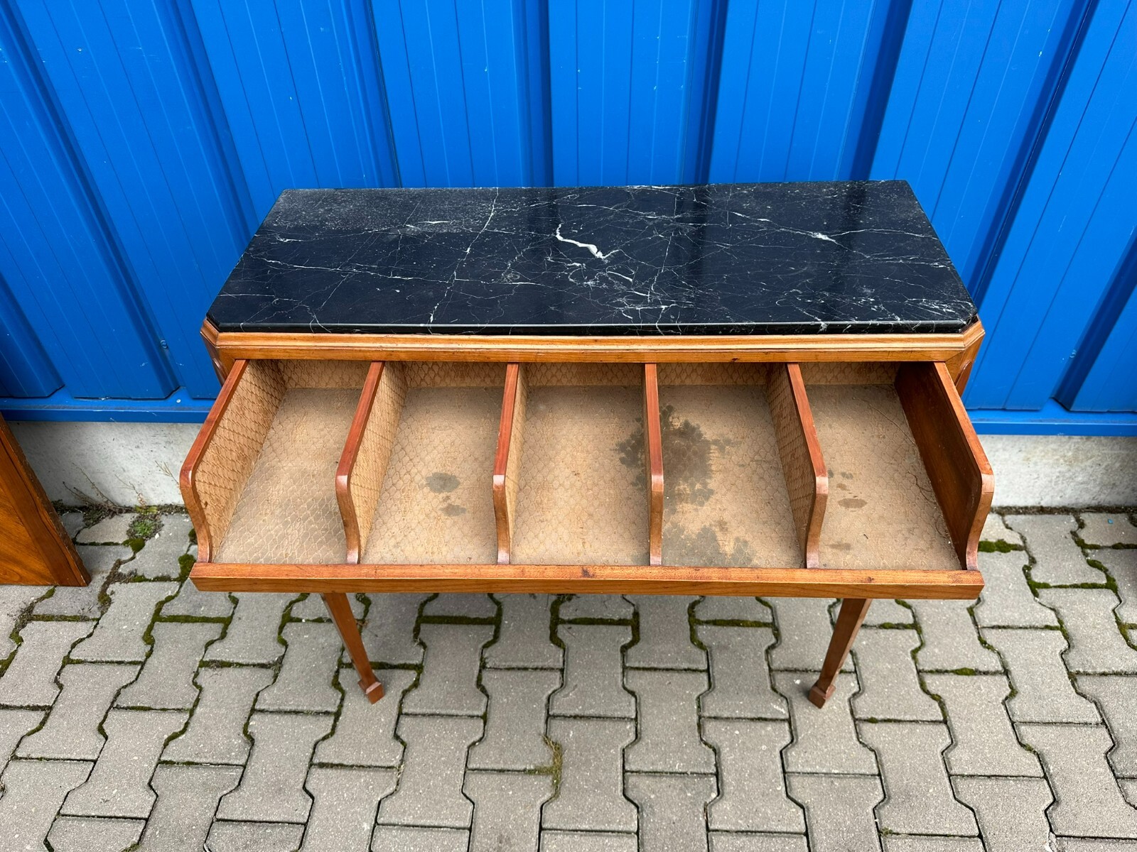 ART DECO KOMMODE UM 1930 NUSSBAUM SIDEBOARD LOUIS SEIZE BEINE MARMORPLATTEN – Bild 8