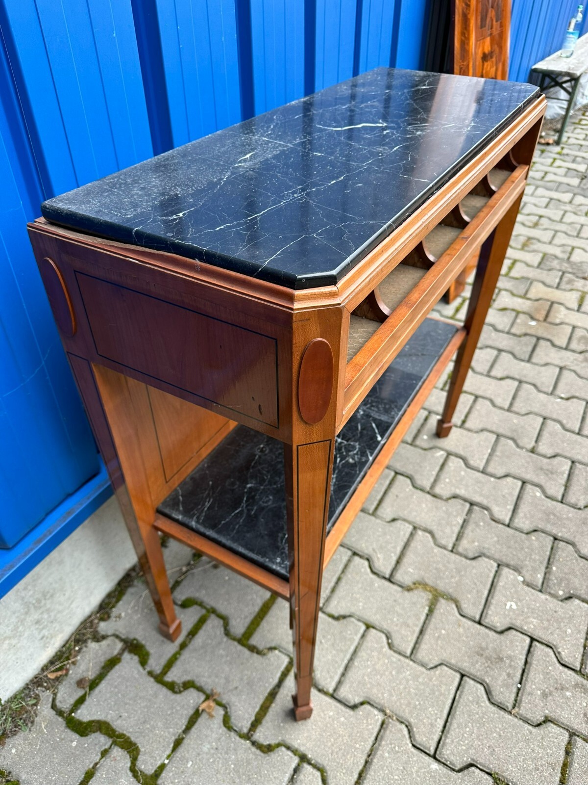 ART DECO KOMMODE UM 1930 NUSSBAUM SIDEBOARD LOUIS SEIZE BEINE MARMORPLATTEN – Bild 10